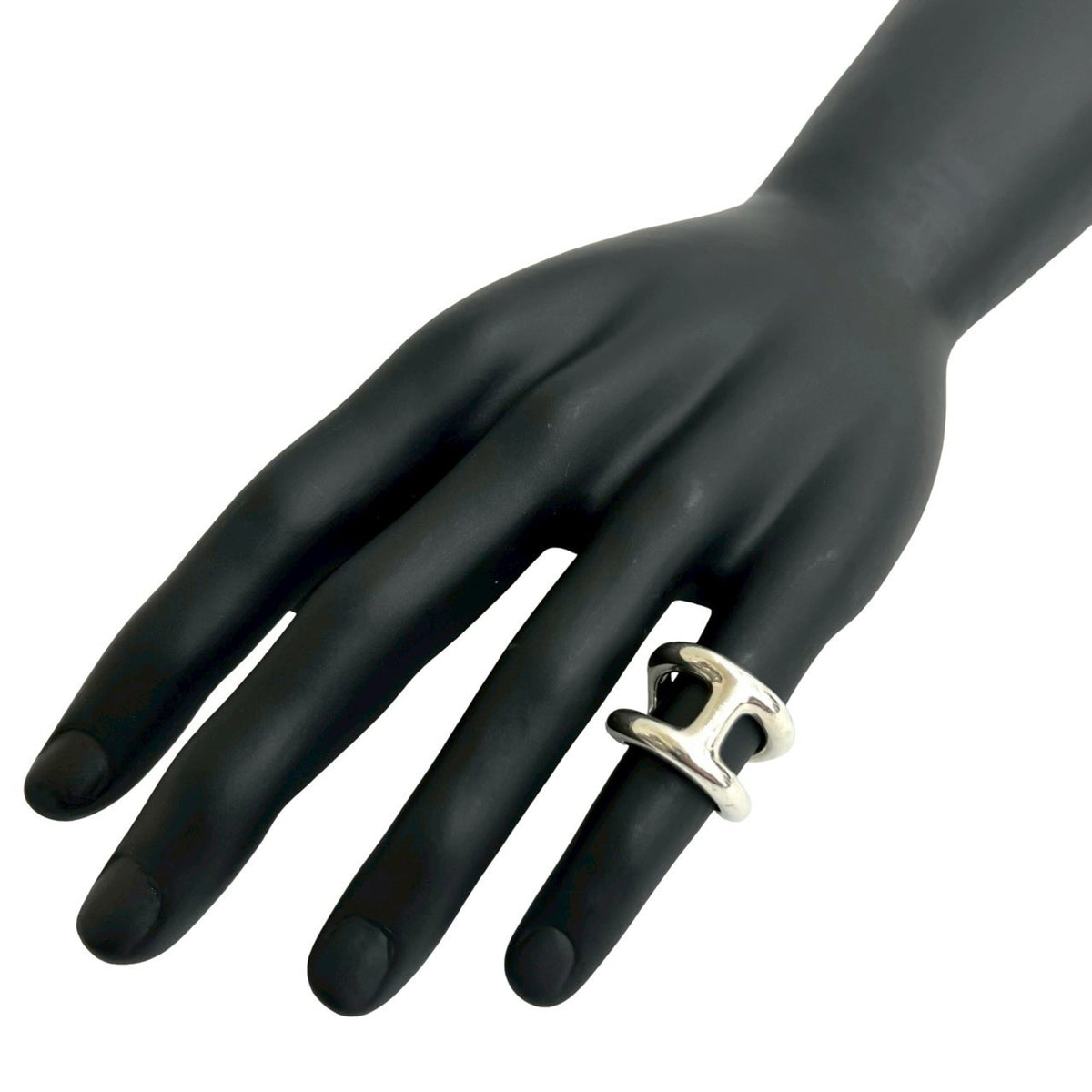 Hermes Silver Silver 925 Band Ring (Pre-Owned)