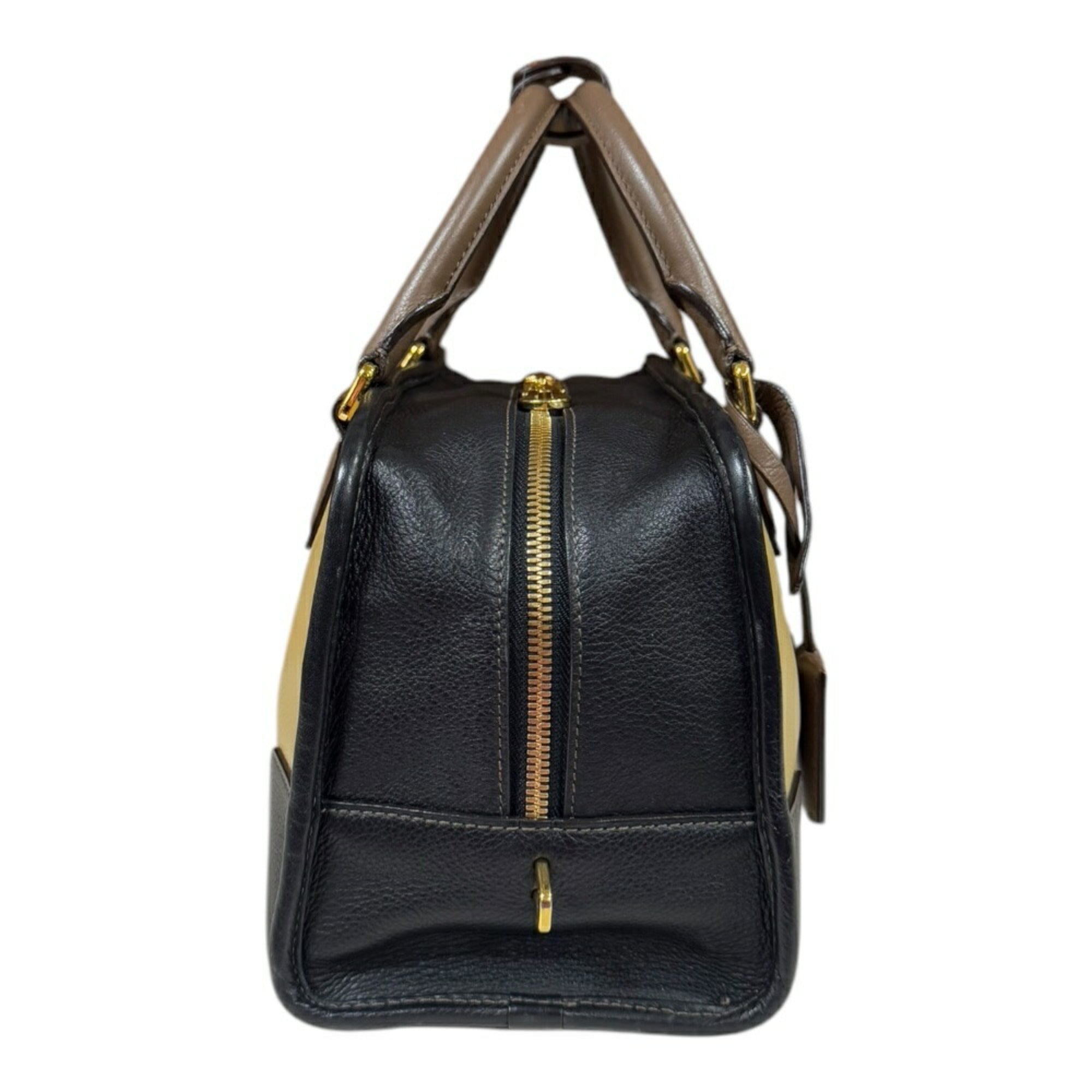 Loewe Beige Black Leather Handbag (Pre-Owned)