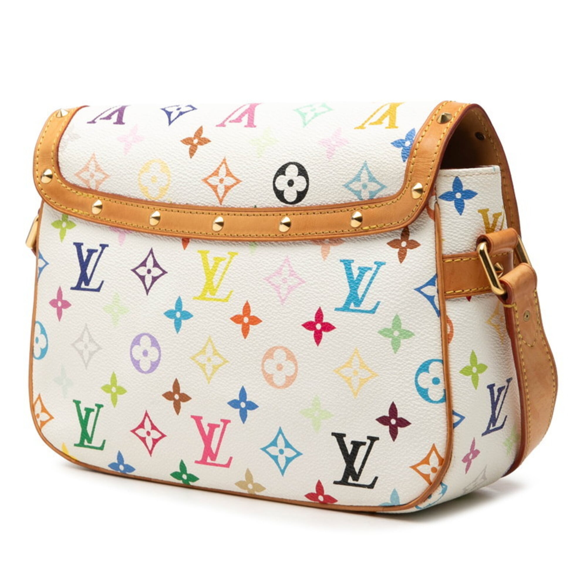 Louis Vuitton Blanc Multi-Color White Pvc Leather Shoulder Bag (Pre-Owned)