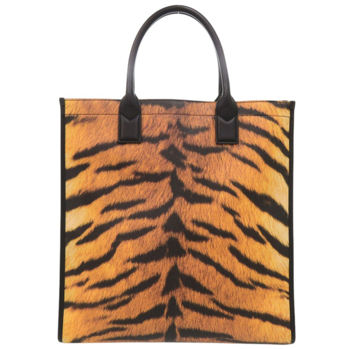 Burberry Black Orange Pvc Leather Tote Bag (Pre-Owned)