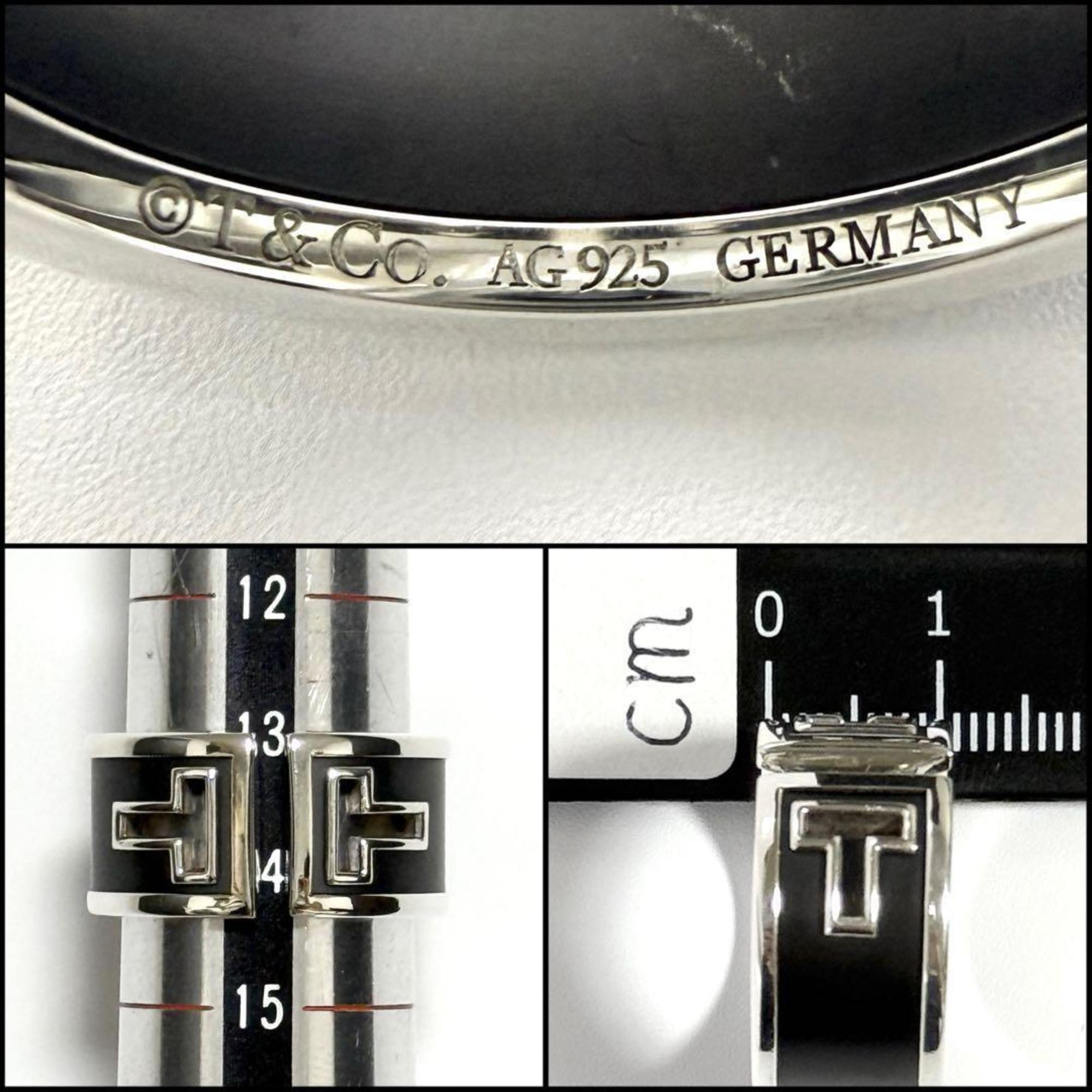 Tiffany Black Silver 925 Band Ring (Pre-Owned)
