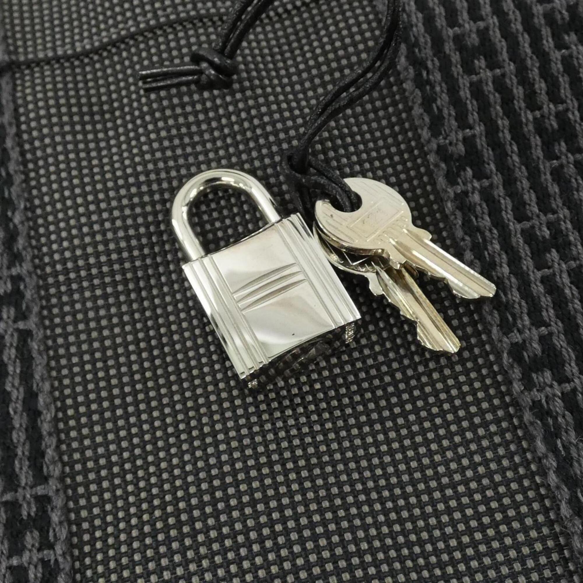 Hermes Black Canvas Handbag (Pre-Owned)