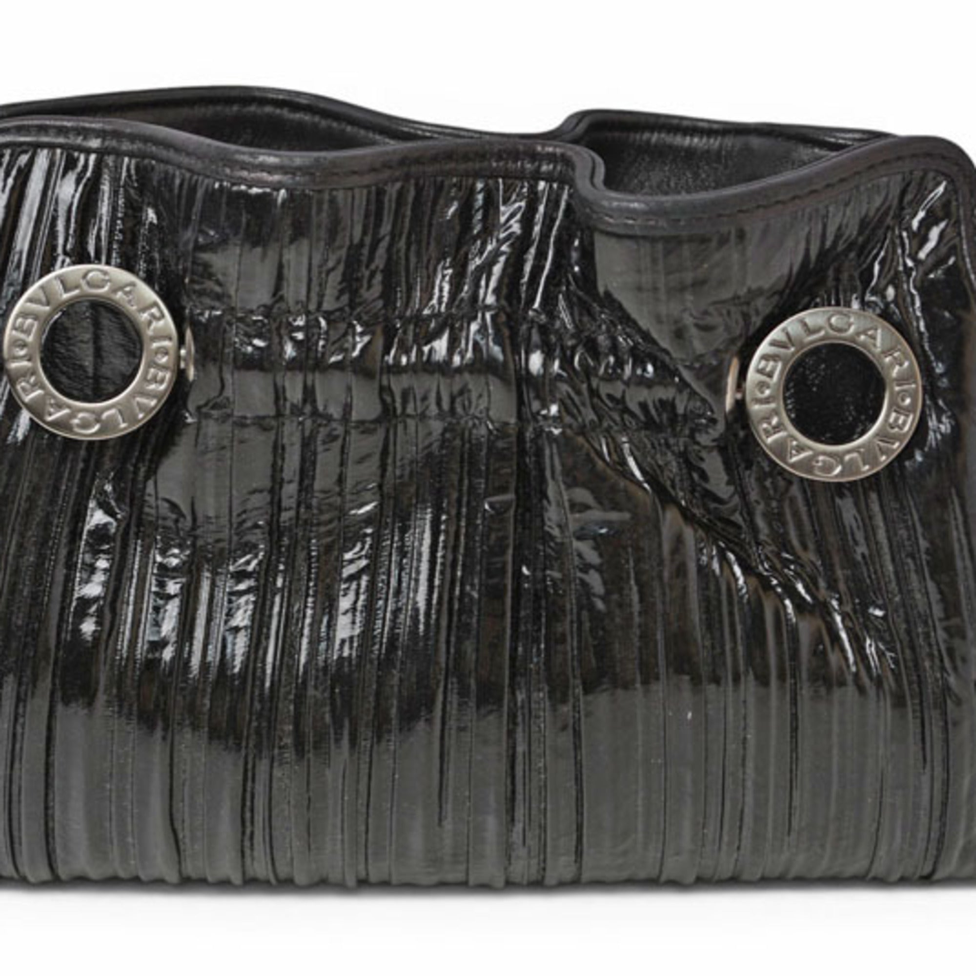 Bvlgari Black Patent Leather Clutch Bag (Pre-Owned)