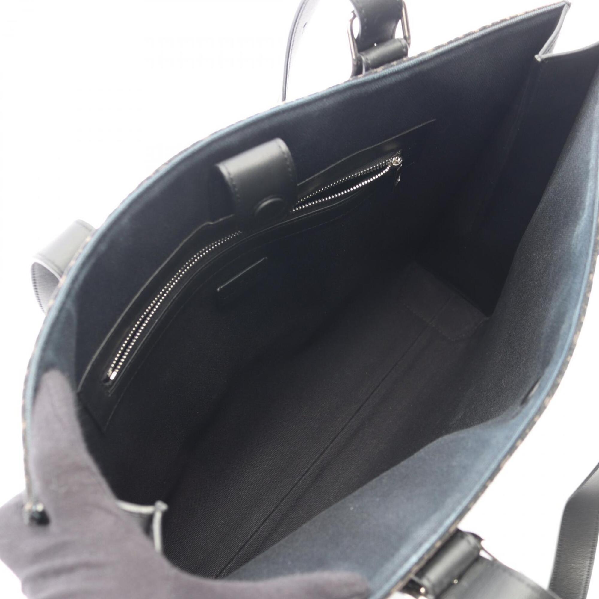 Loewe Black Canvas Leather Handbag Tote Bag (Pre-Owned)