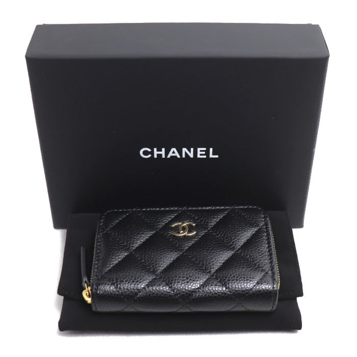 Chanel Black Leather Coin Purse/Coin Case (Pre-Owned)