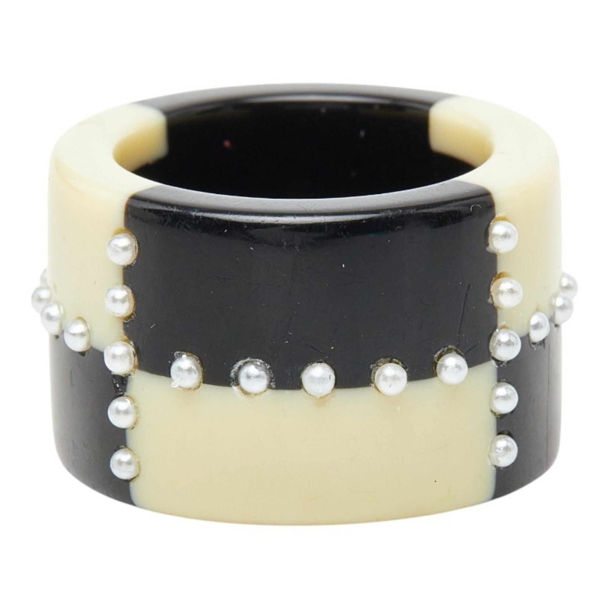 Chanel Black Ivory Plastic (Pre-Owned)