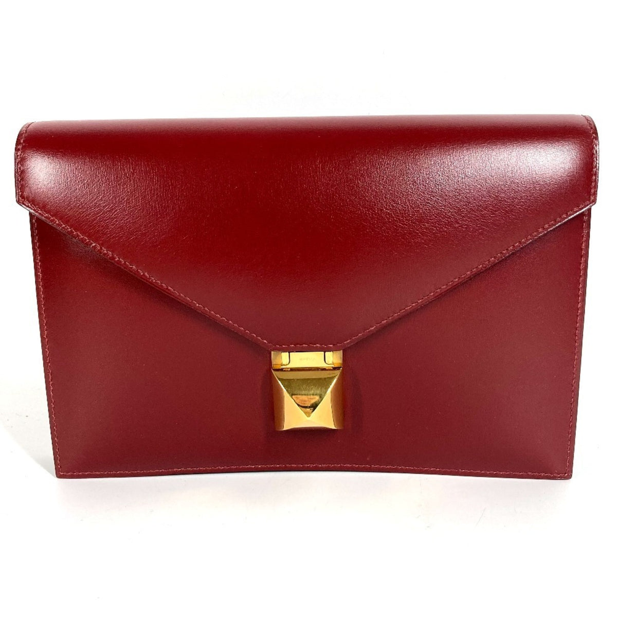 Hermes Brown Box Calf Leather Clutch Bag Handbag (Pre-Owned)