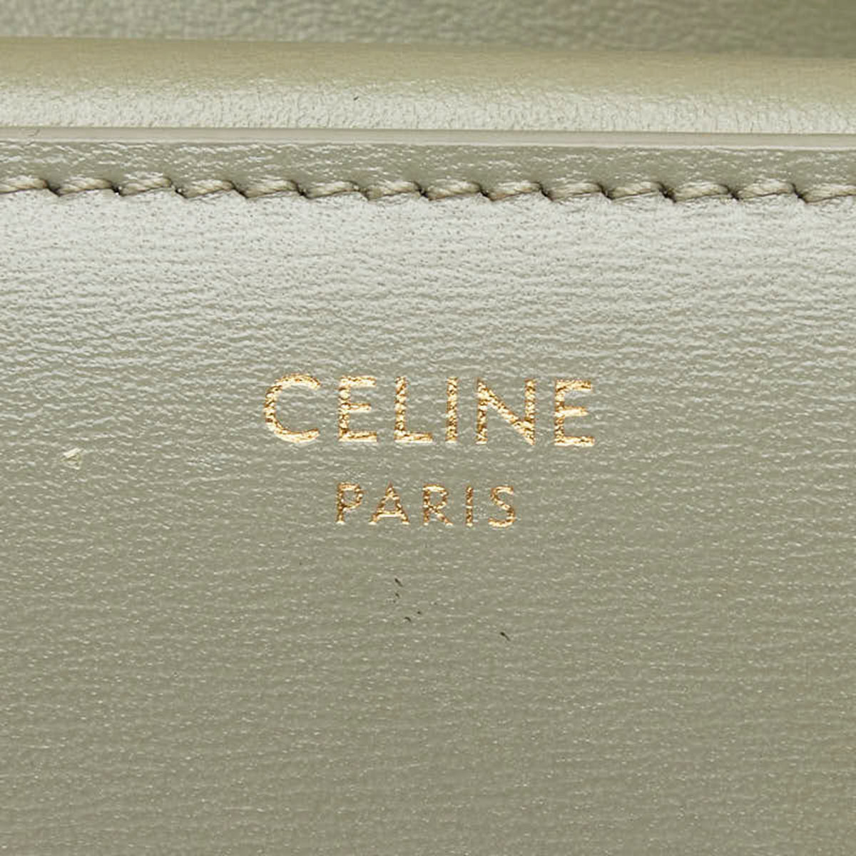 Celine Green Khaki Leather Wallet (Tri-Fold) (Pre-Owned)