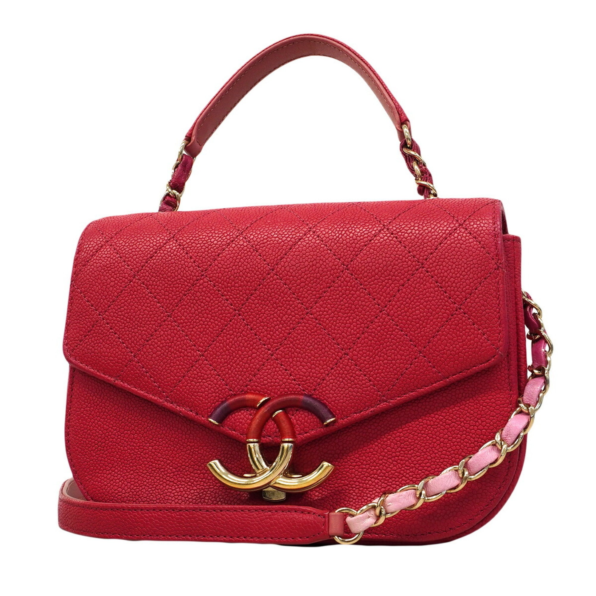 Chanel Pink Grained Calfskin Handbag (Pre-Owned)