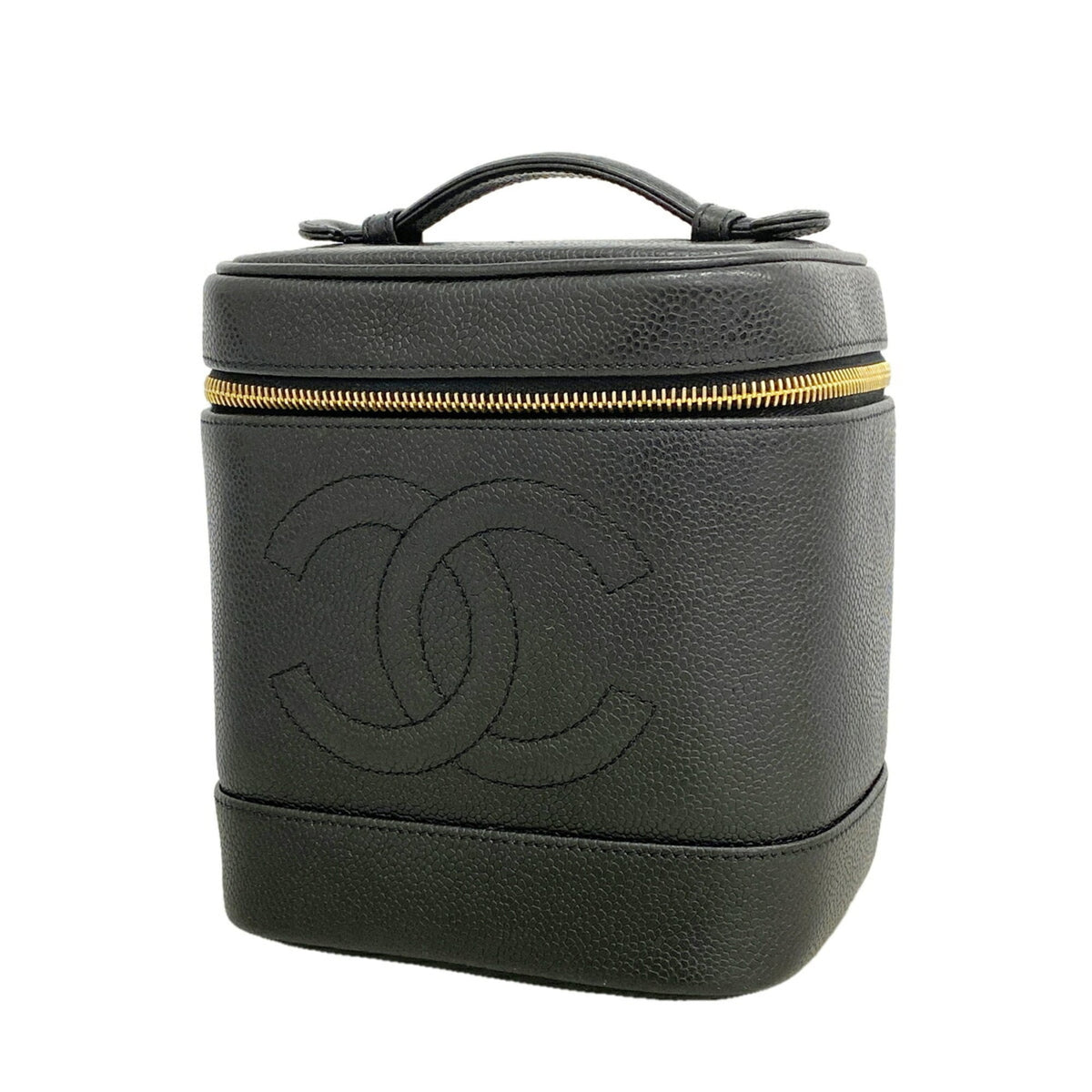 Chanel Black Grained Calfskin Vanity Bag (Pre-Owned)