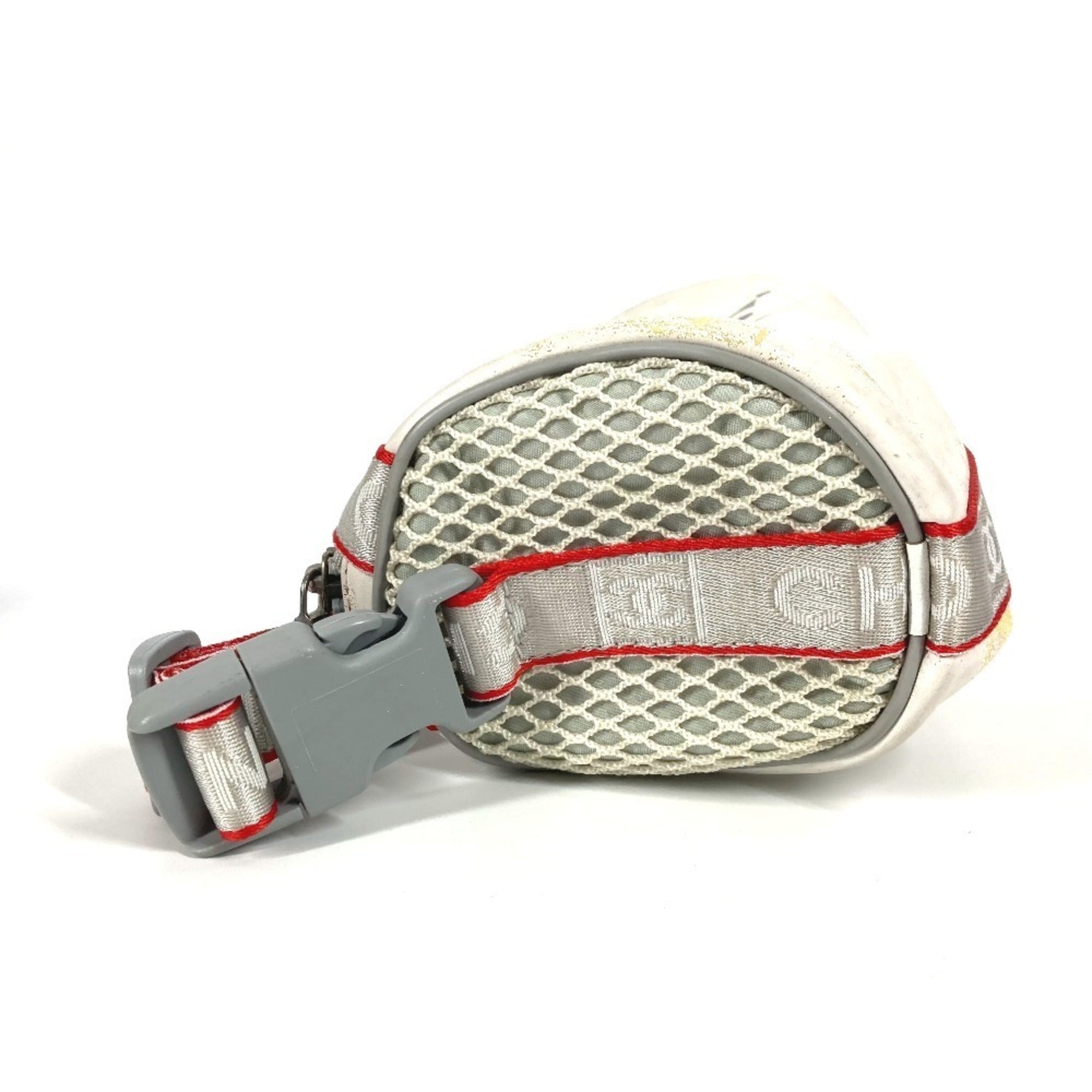 Chanel Red Color White Nylon Handbag Pouch Shoulder Bag (Pre-Owned)