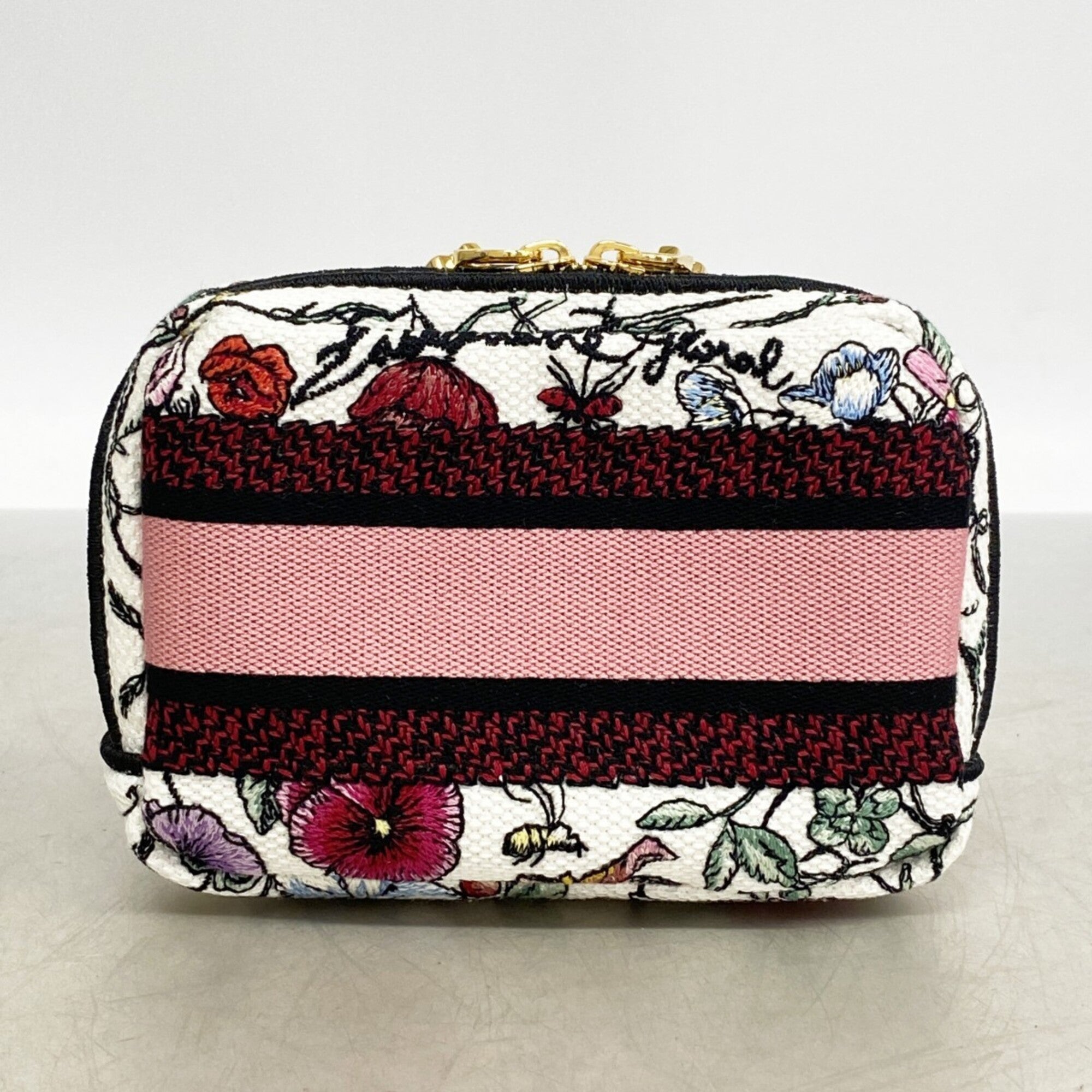 Christian Dior Multi-Color White Canvas Pouch (Pre-Owned)