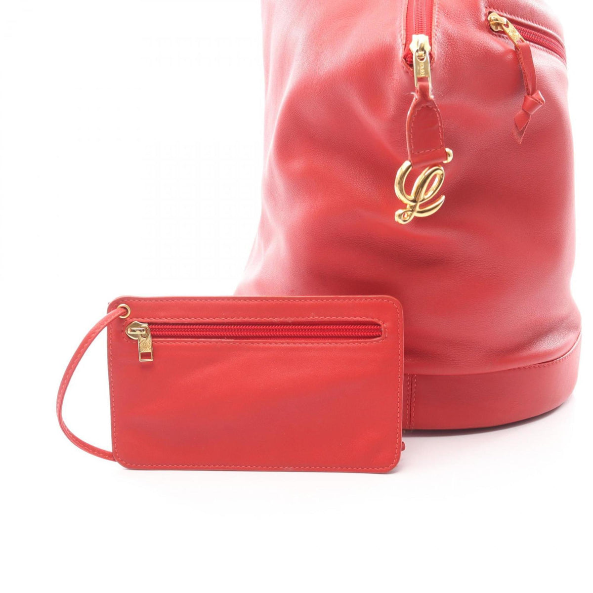 Loewe Red Color Leather Backpack Handbag Pouch (Pre-Owned)
