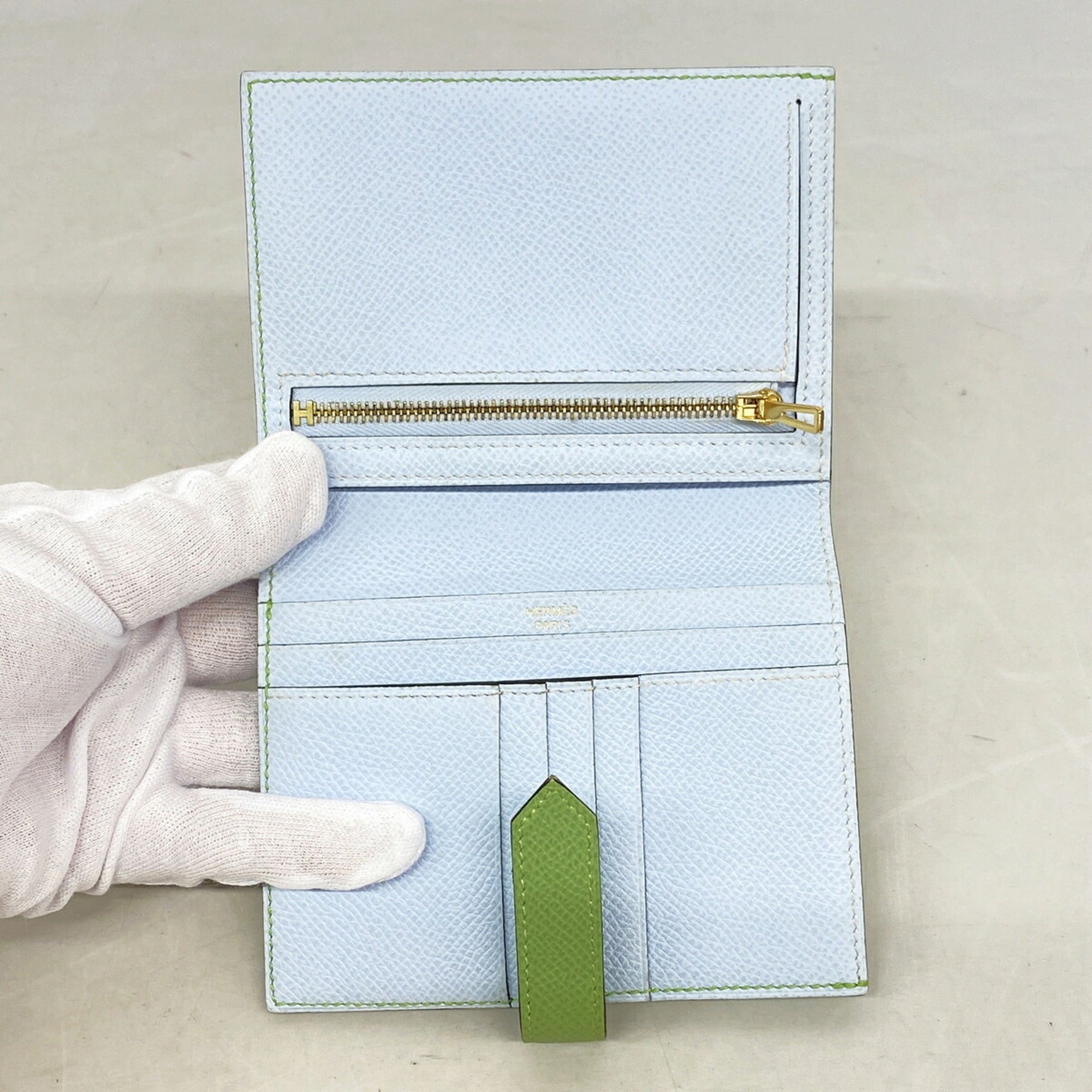 Hermes Green Epsom Leather Leather Wallet (Bi-Fold) (Pre-Owned)