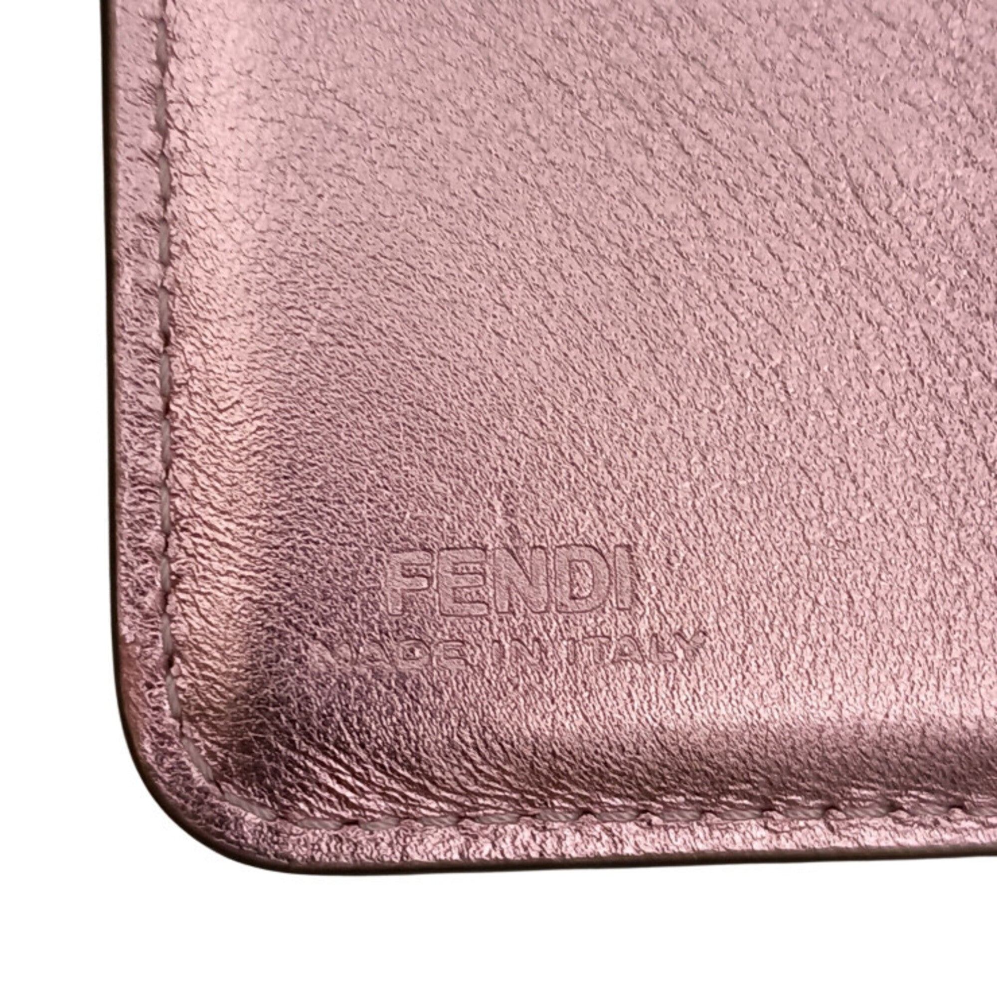 Fendi Metallic Pink Leather Wallet (Bi-Fold) (Pre-Owned)