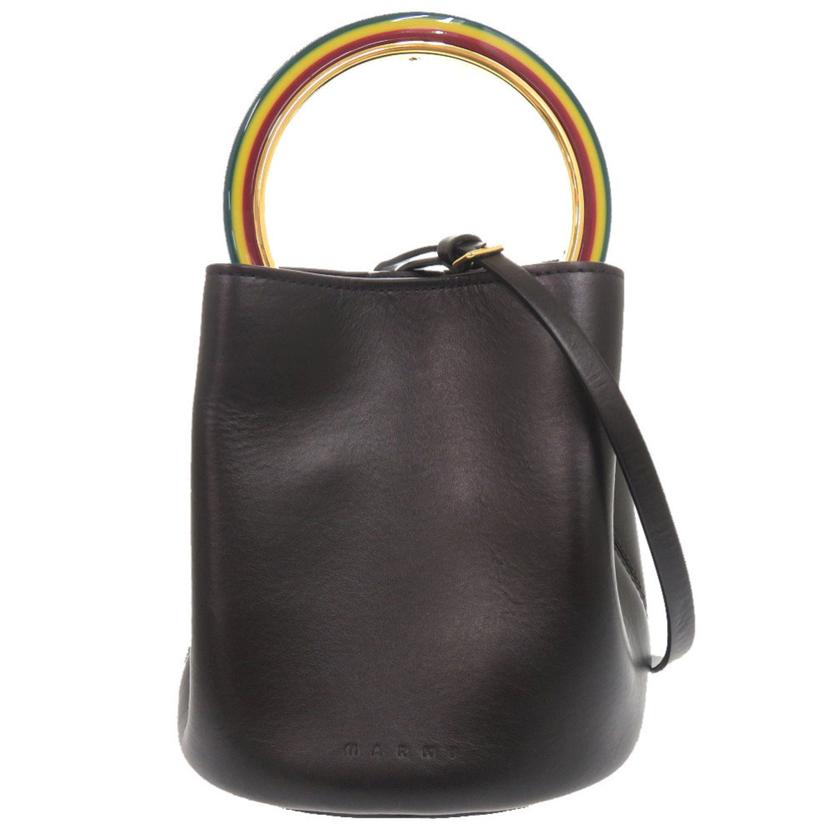 Marni Black Leather Handbag Shoulder Bag (Pre-Owned)