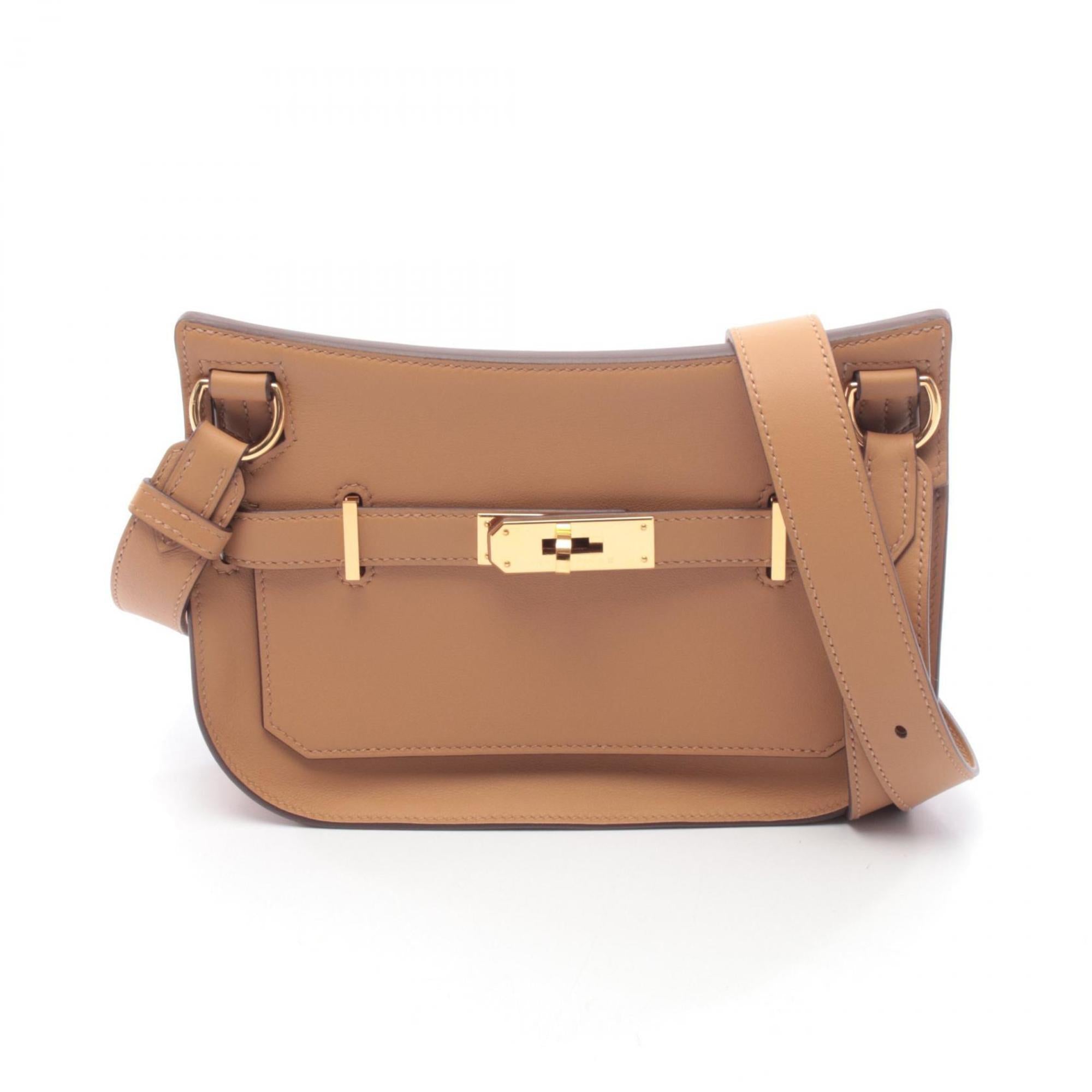 Hermes Brown Swift Leather Leather Handbag Shoulder Bag (Pre-Owned)