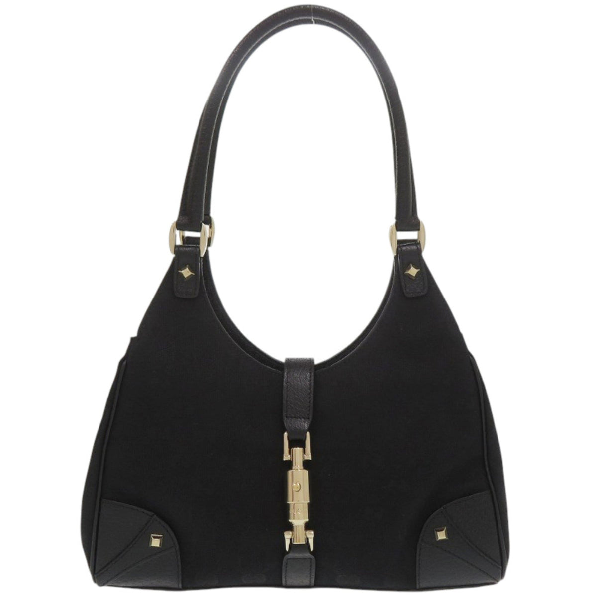 Gucci Black Canvas Cotton Canvas Handbag (Pre-Owned)