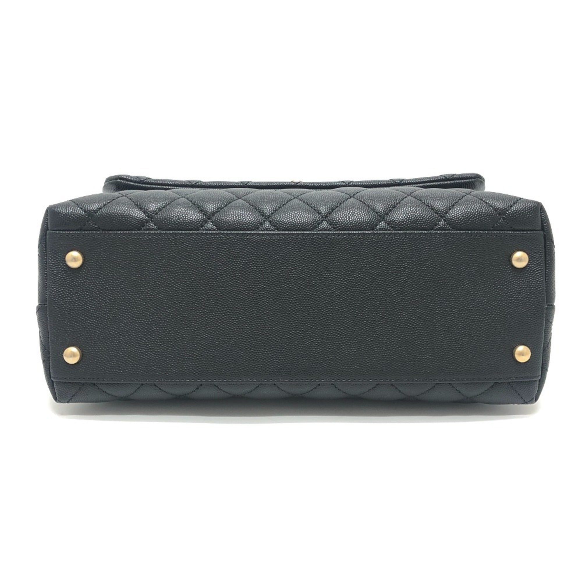 Chanel Matelasse Black Grained Calfskin Handbag Shoulder Bag (Pre-Owned)
