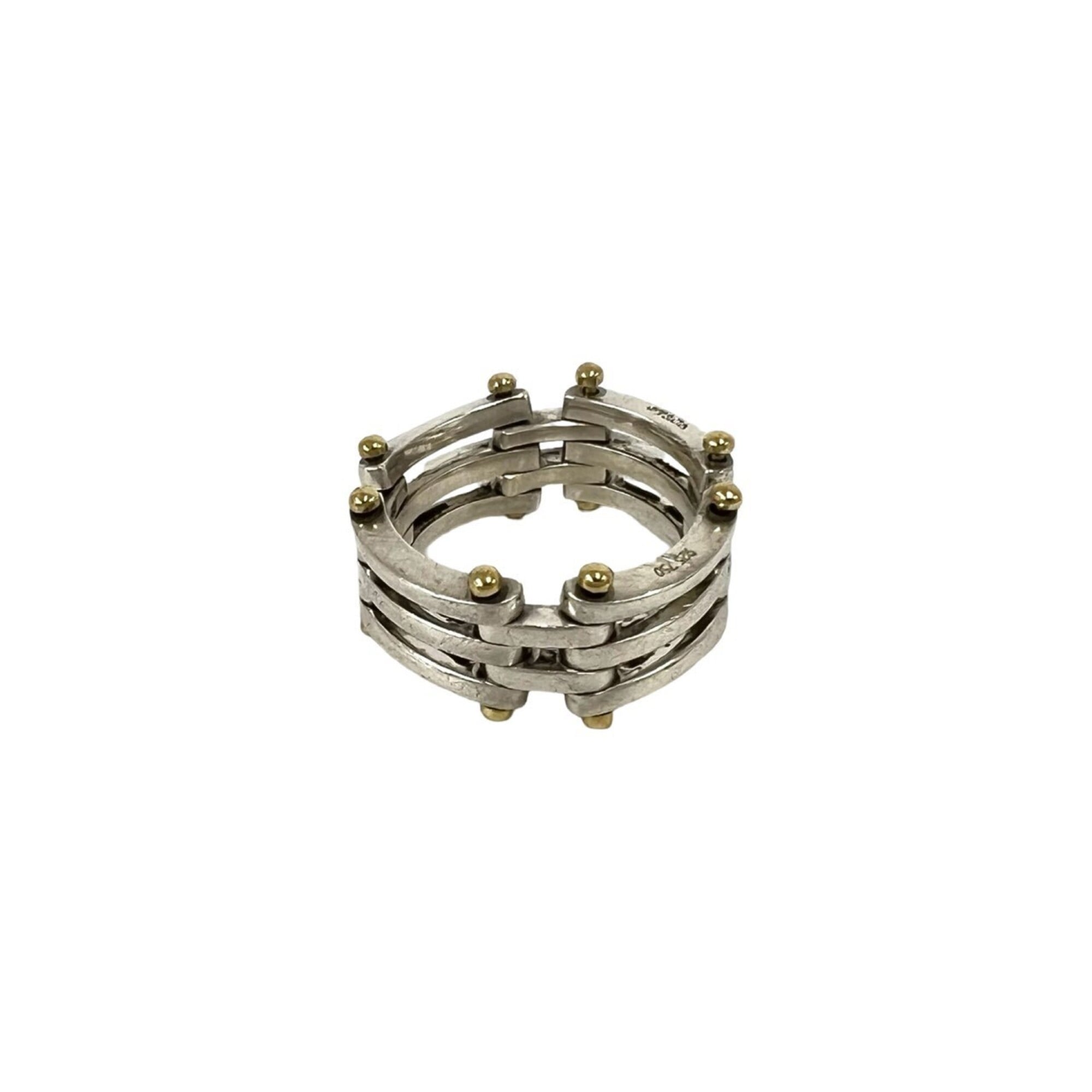 Tiffany Gold Silver Gold (18K) Silver 925 Band Ring (Pre-Owned)