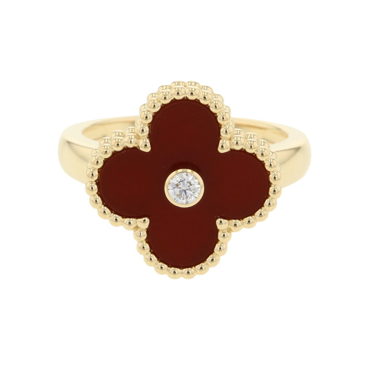 Carnelian Yellow Gold (18K) Band Ring (Pre-Owned)