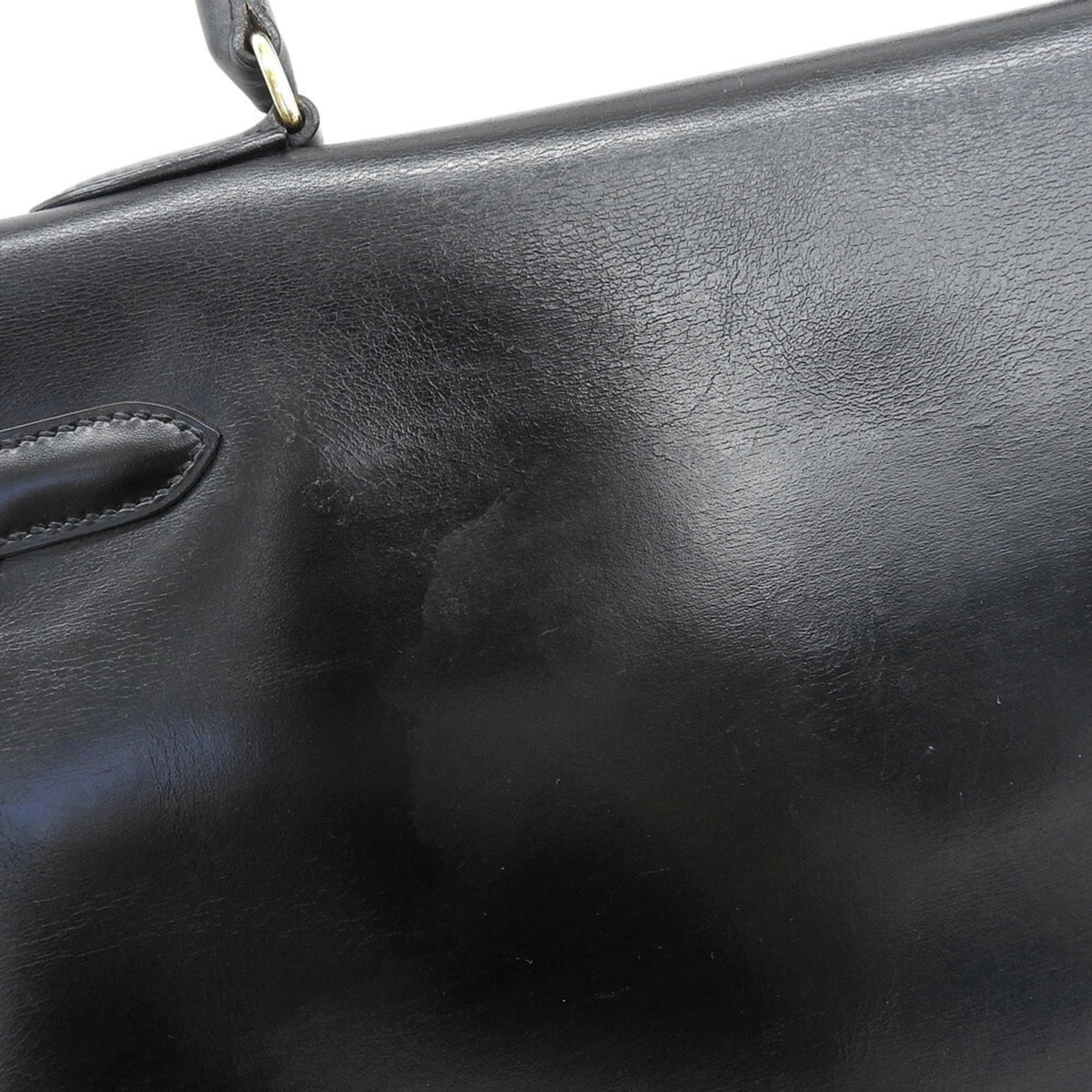 Hermes Black Box Calf Leather Handbag (Pre-Owned)