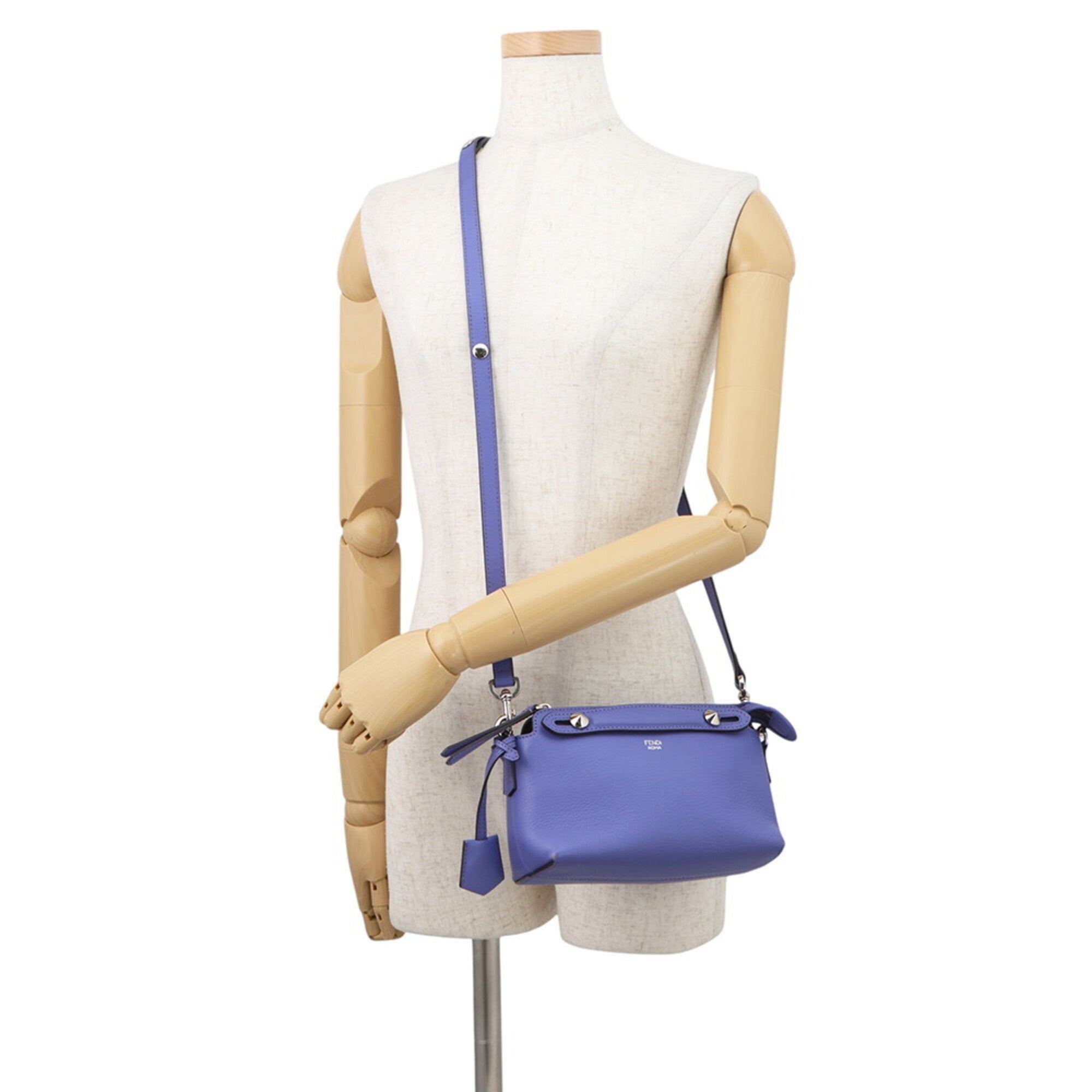 Fendi Purple Leather Handbag Shoulder Bag (Pre-Owned)