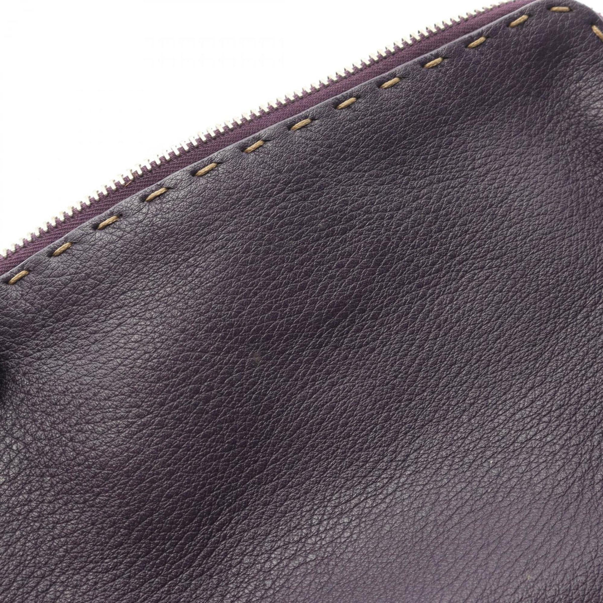 Fendi Purple Leather Pouch (Pre-Owned)