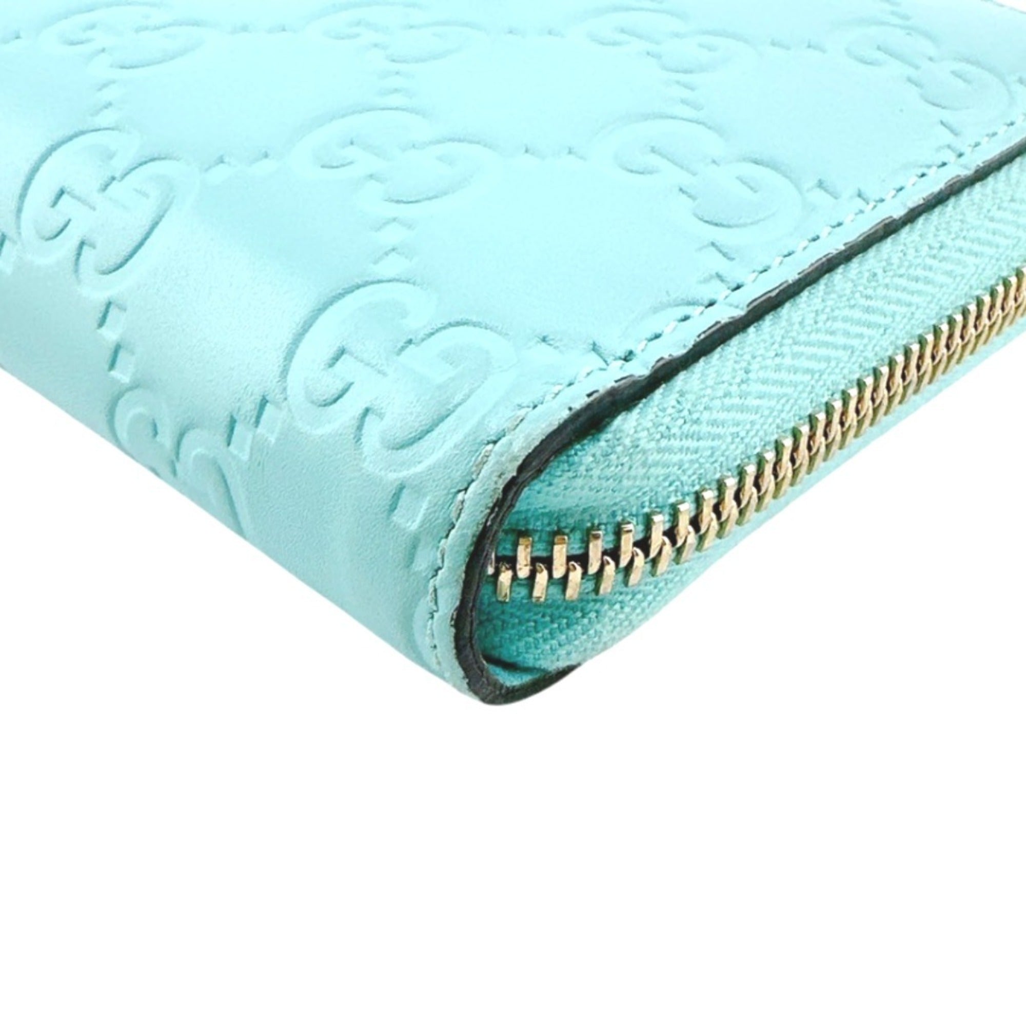 Gucci Blue Light Blue Leather Long Wallet (Bi-Fold) (Pre-Owned)