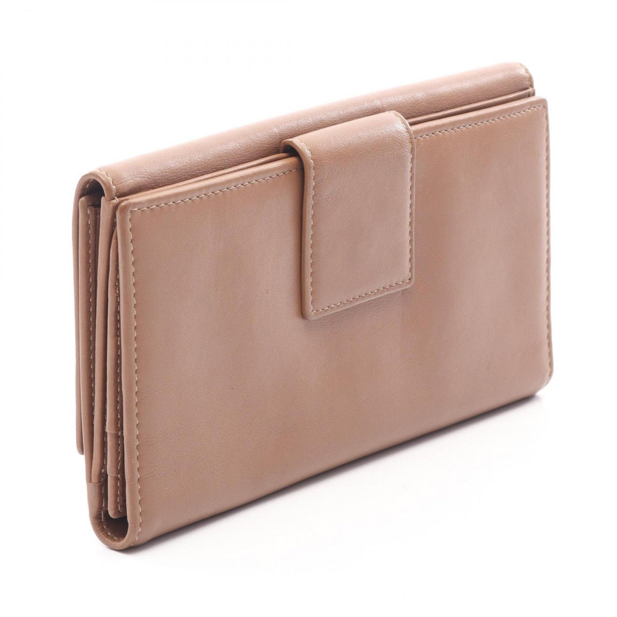 Bvlgari Brown Leather Long Wallet (Bi-Fold) (Pre-Owned)