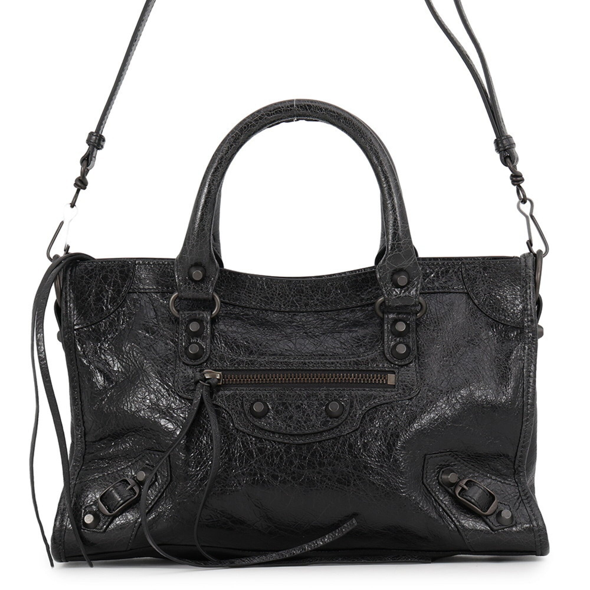 Balenciaga Black Leather Handbag Shoulder Bag (Pre-Owned)