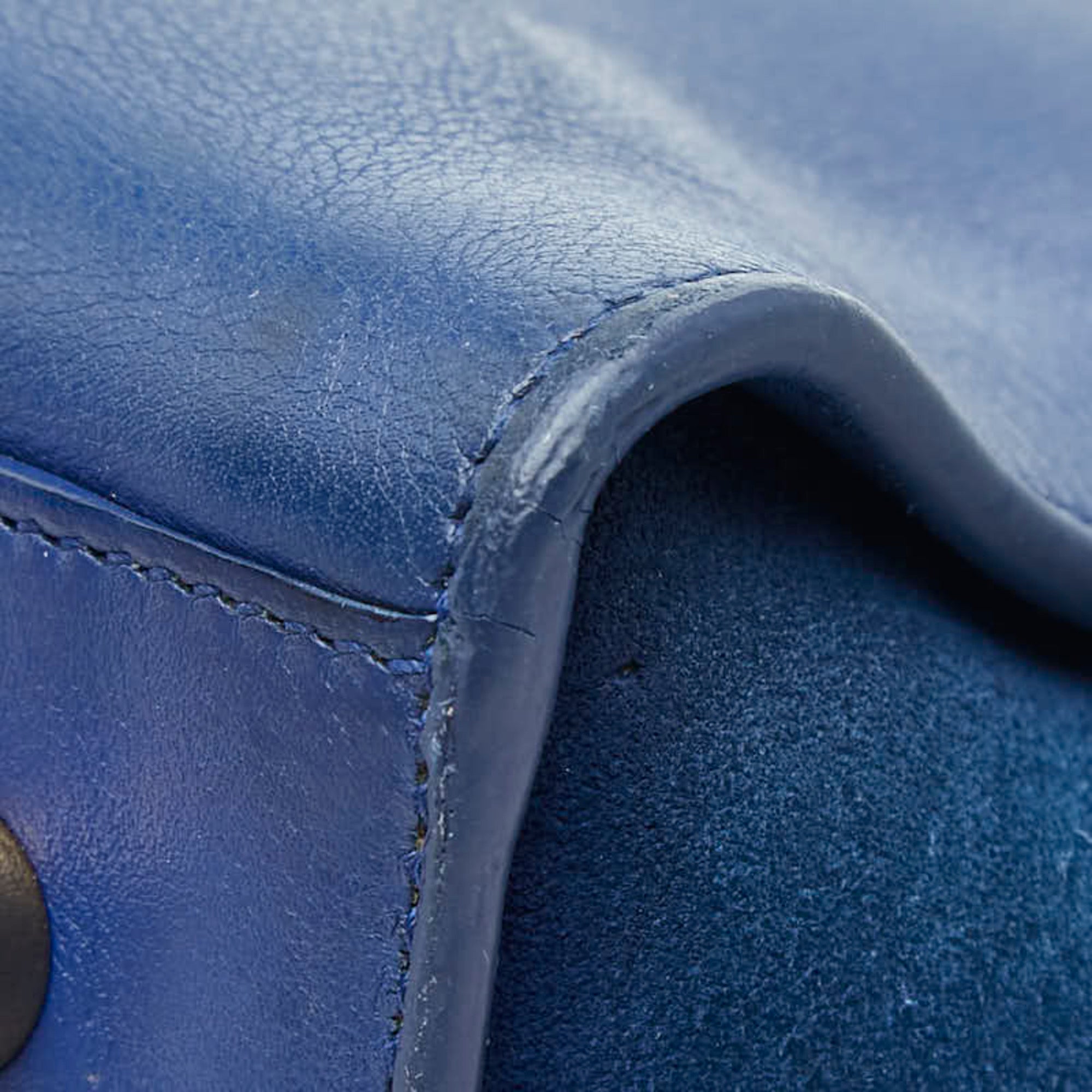 Saint Laurent Blue Leather Suede Handbag Shoulder Bag (Pre-Owned)