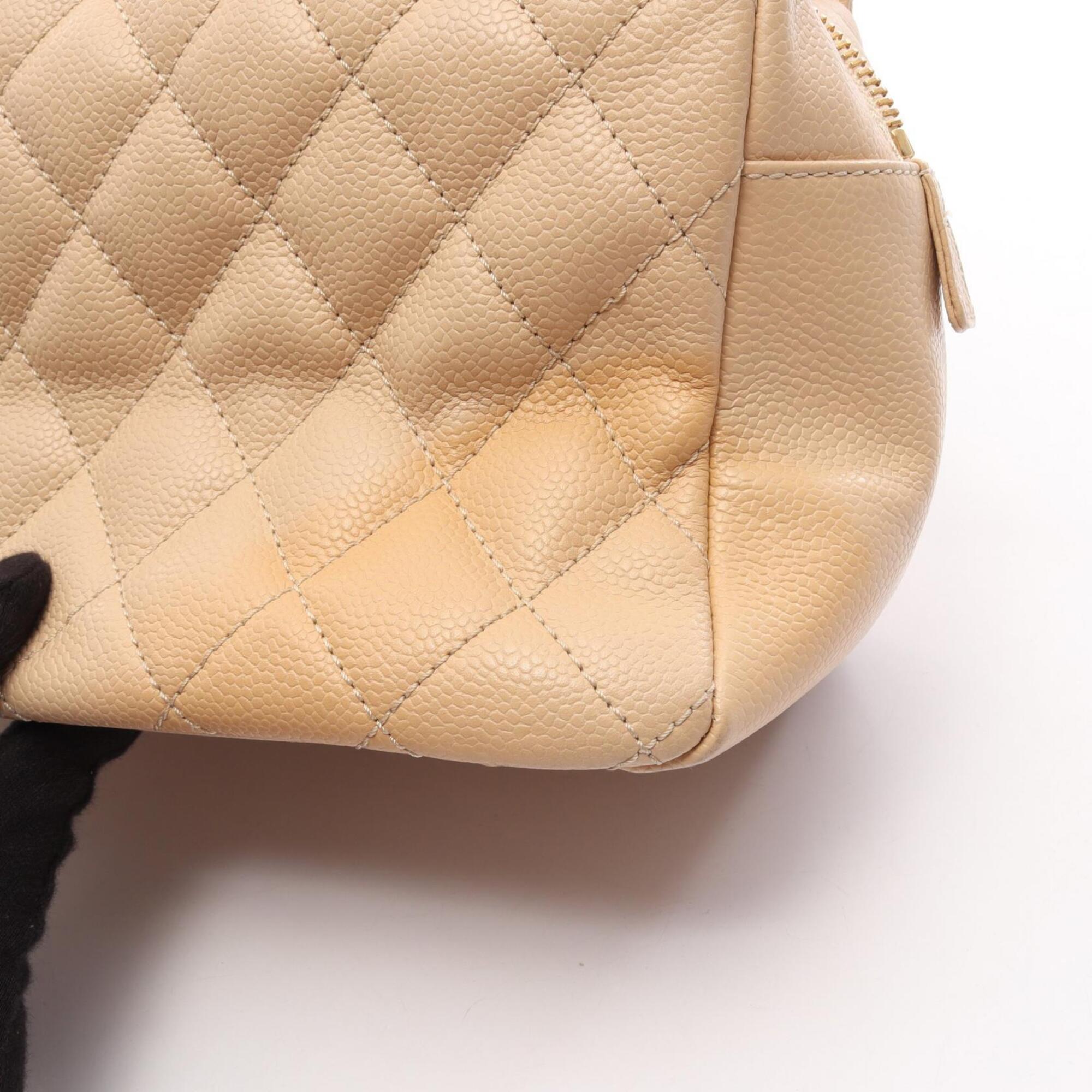 Chanel Beige Leather Handbag Shoulder Bag (Pre-Owned)