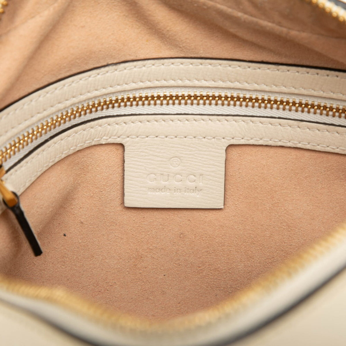 Gucci Horsebit Beige White Pvc Leather Shoulder Bag (Pre-Owned)