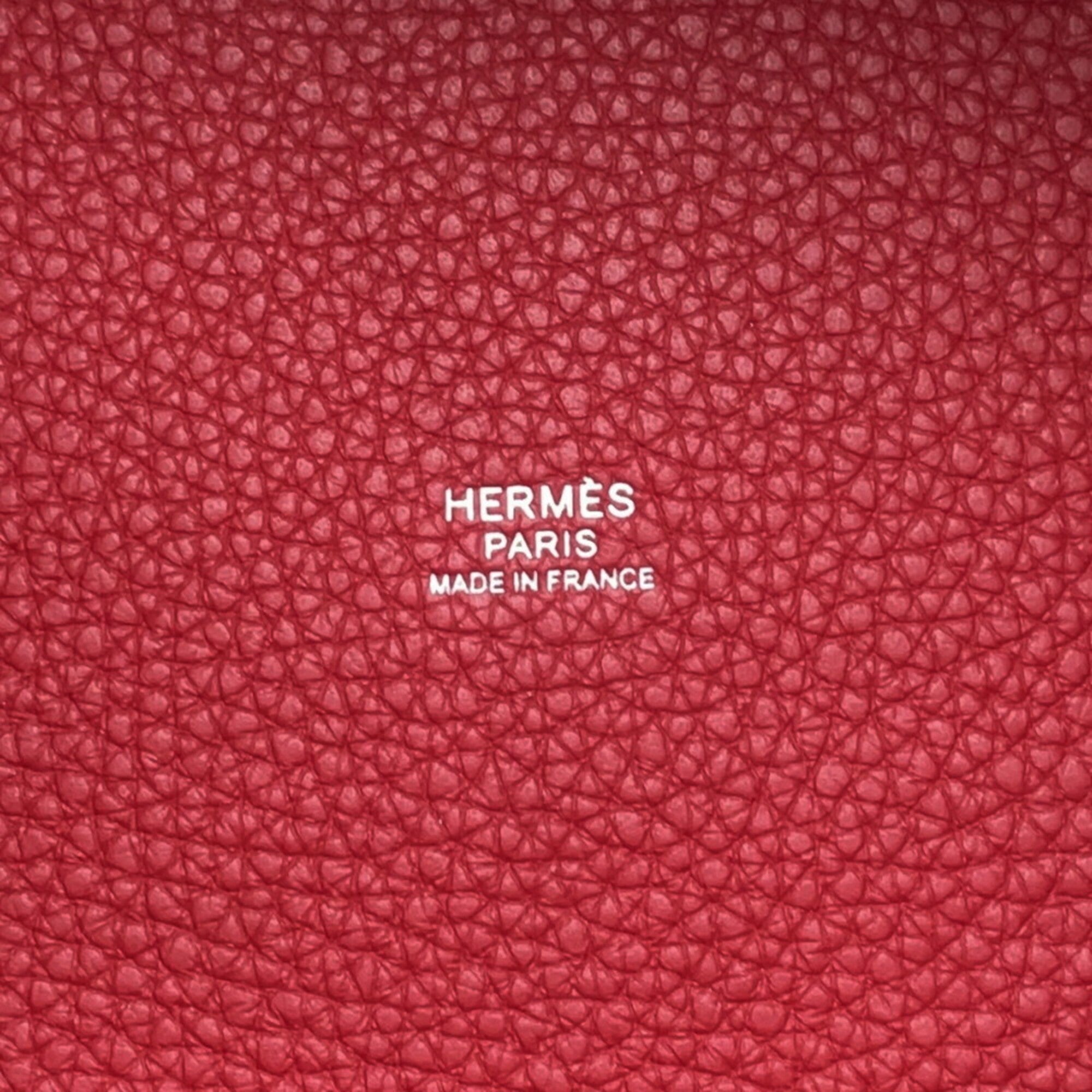 Hermes Picotin Rouge Casaque Taurillon Clemence Leather Handbag (Pre-Owned)