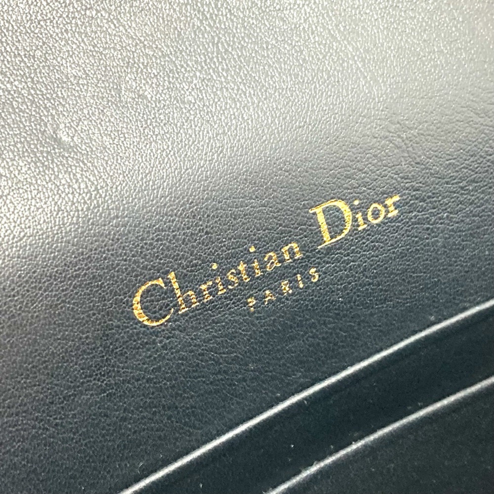 Christian Dior Navy Leather Canvas Fanny Pack Sling Bag (Pre-Owned)