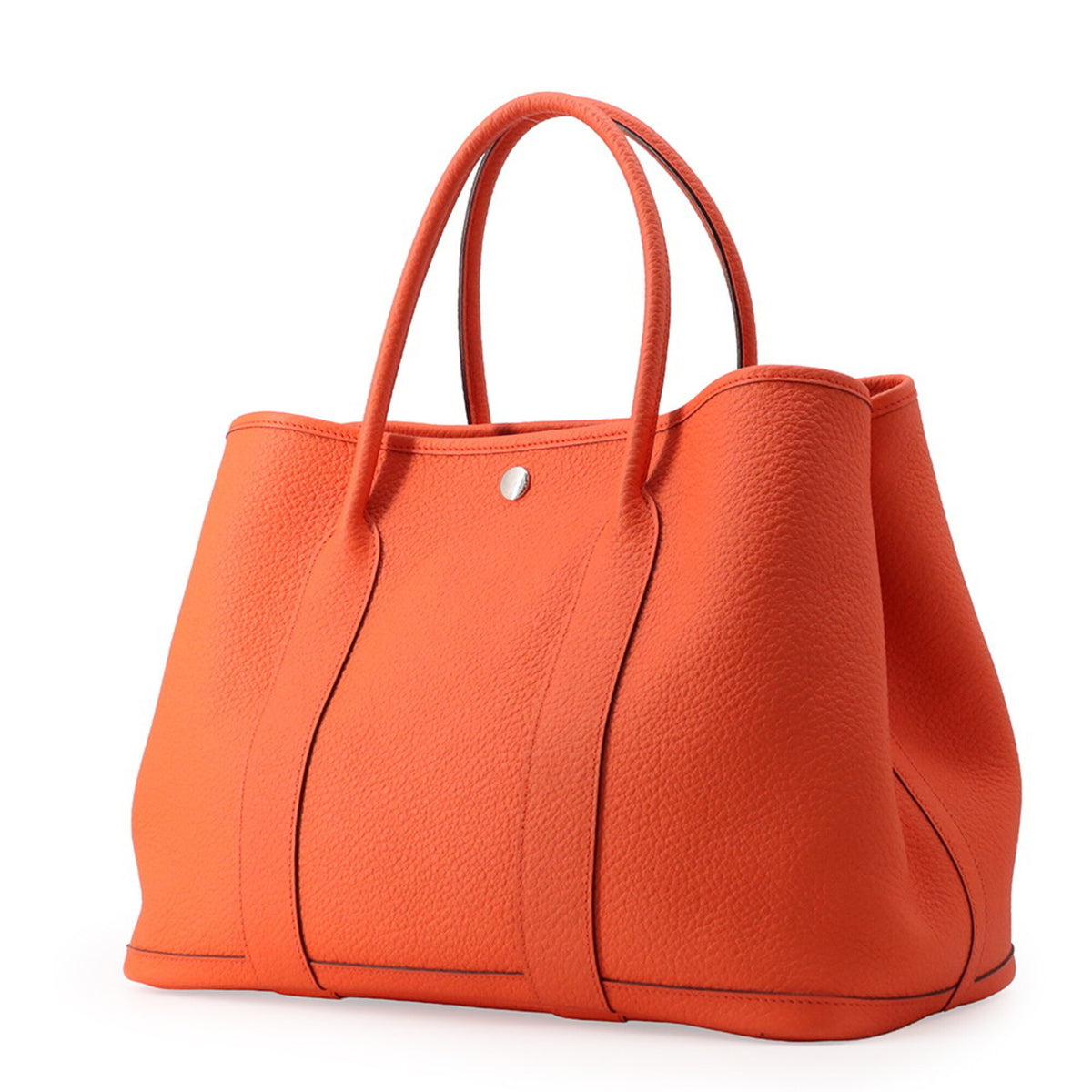 Hermes Garden Orange Poppy Country Leather Handbag Tote Bag (Pre-Owned)