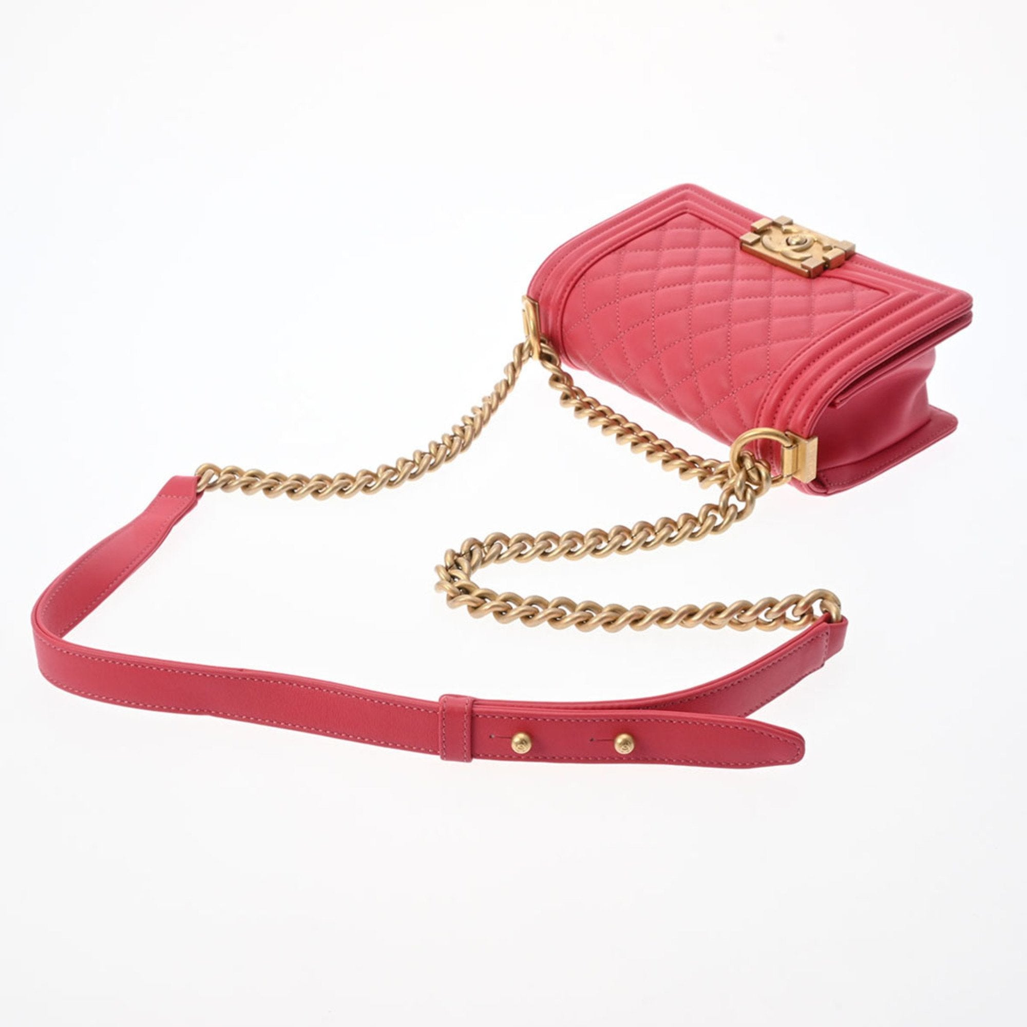 Chanel Boy Chanel Pink Caviar Leather Shoulder Bag (Pre-Owned)