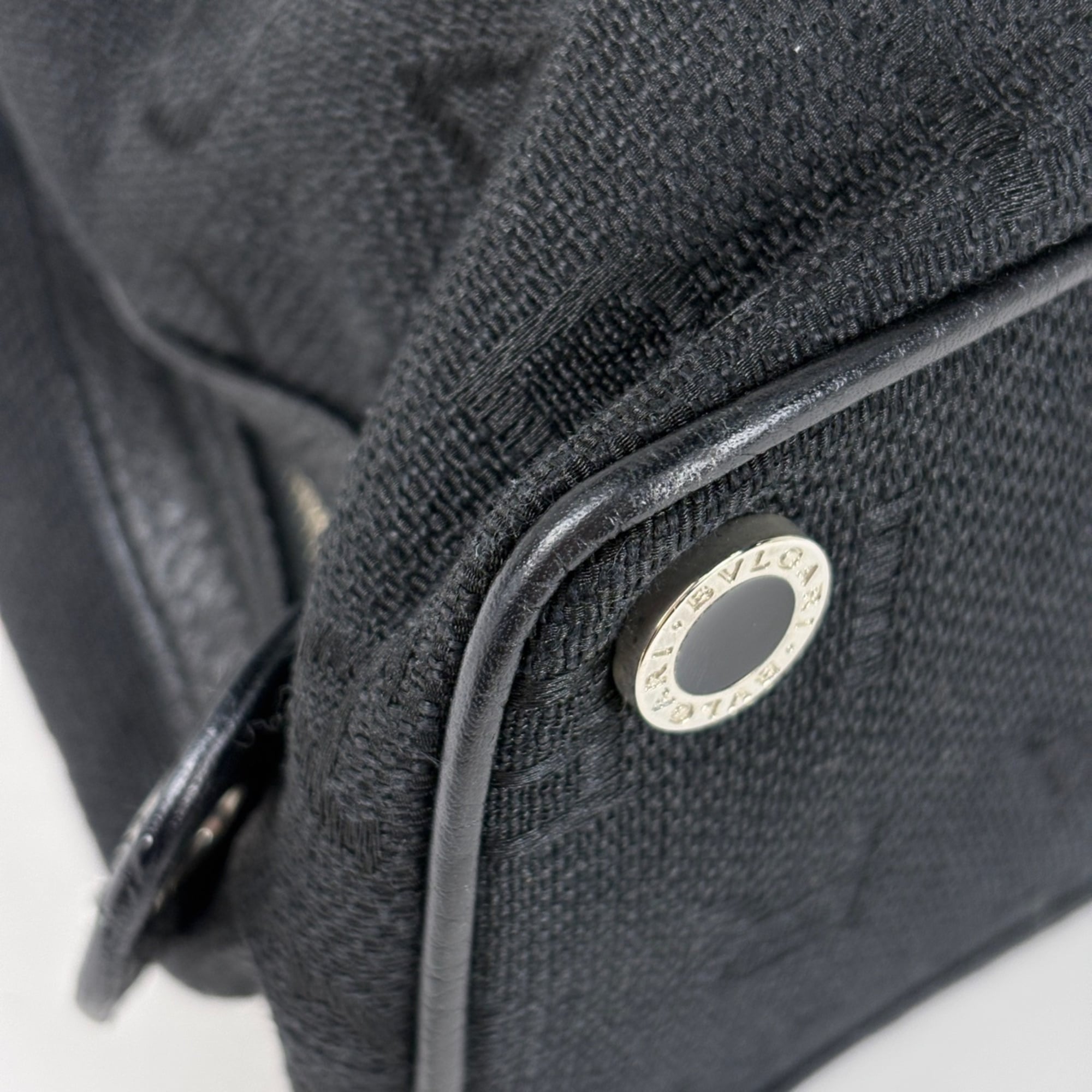 Bvlgari Black Canvas Leather Tote Bag (Pre-Owned)