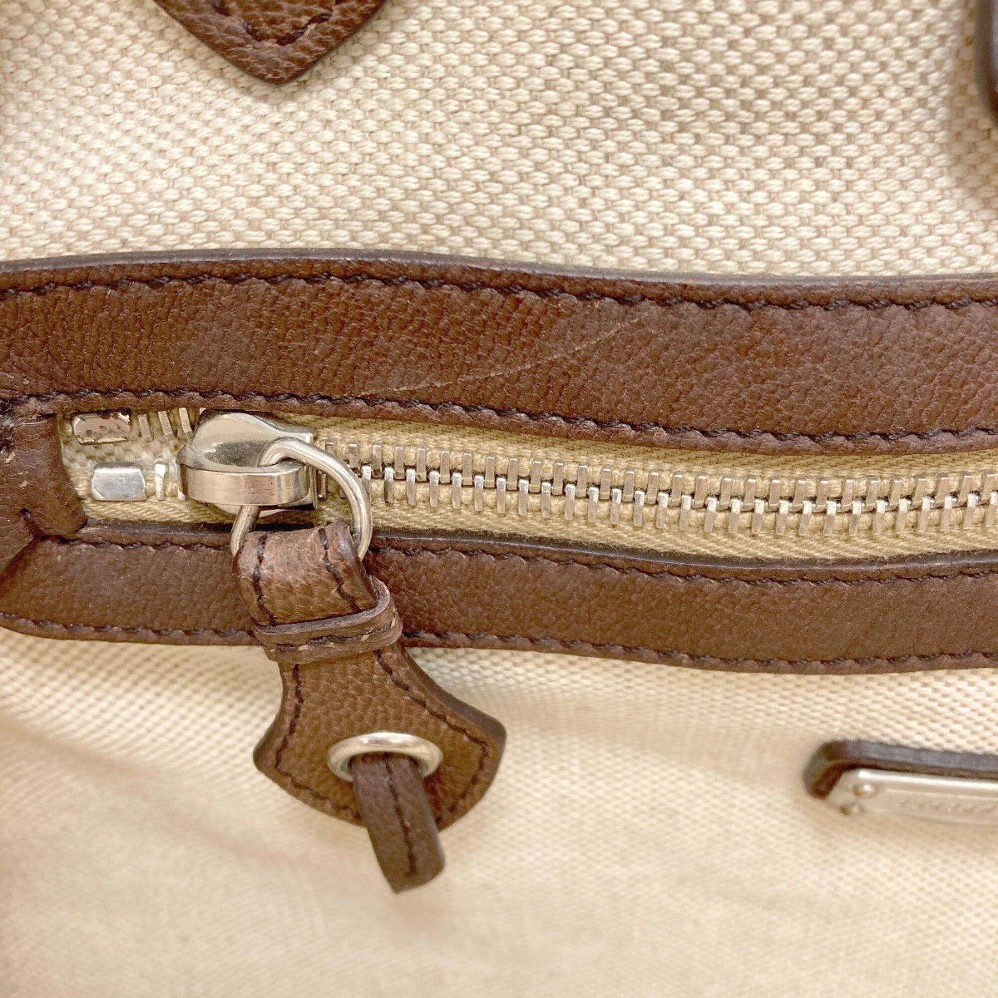 Miu Miu Beige Canvas Tote Bag (Pre-Owned)