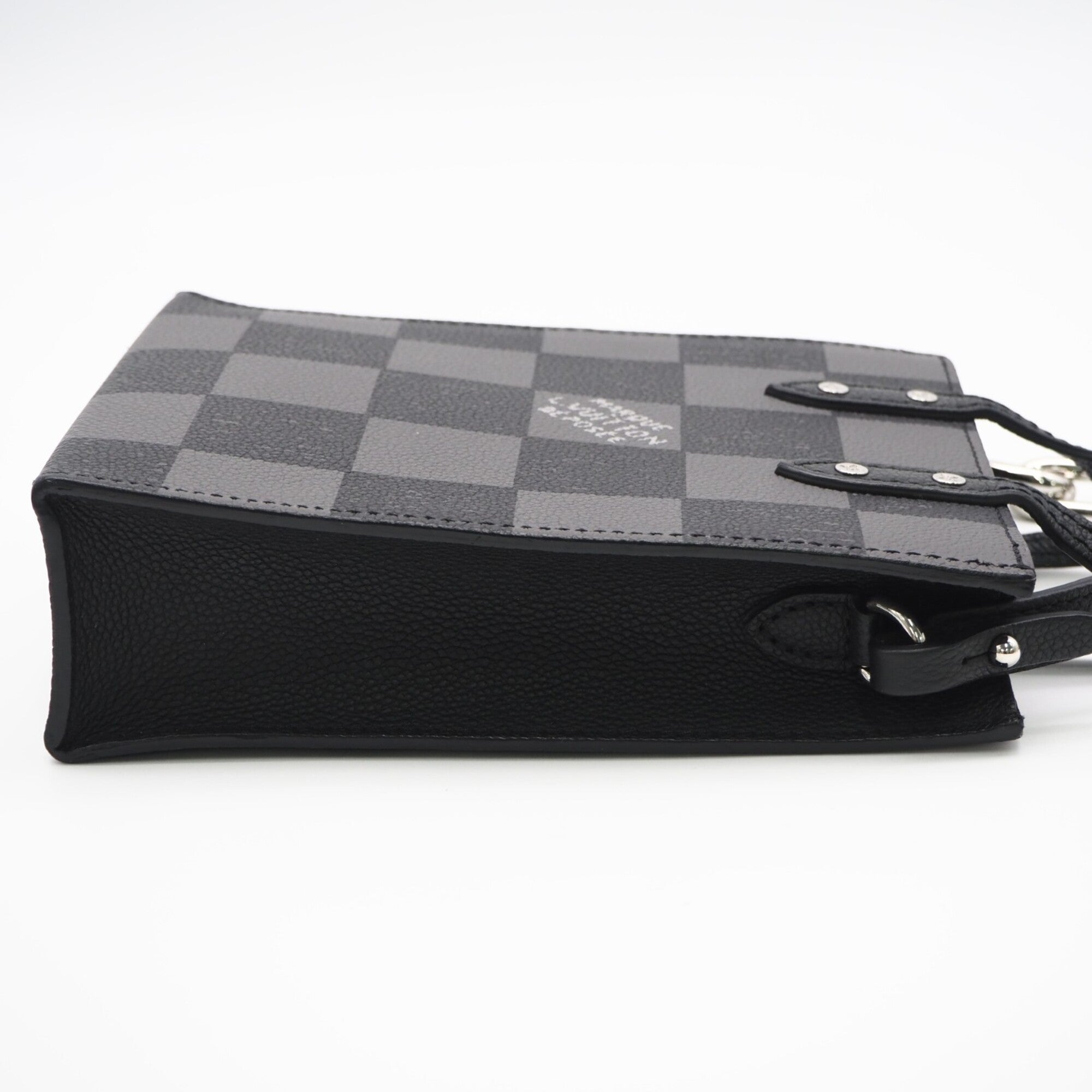 Louis Vuitton Black Damier Canvas Gray Coated Canvas Handbag (Pre-Owned)