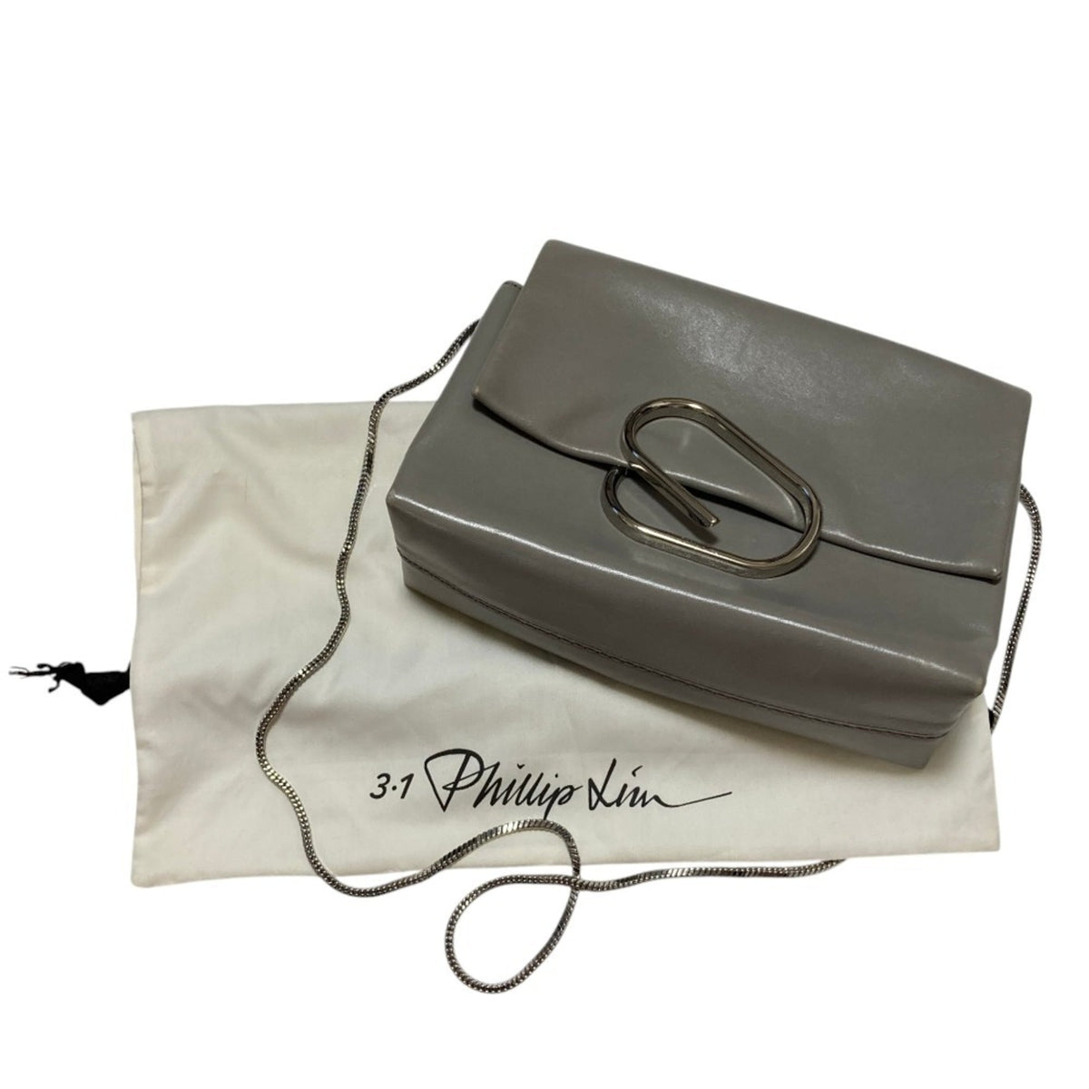 3.1 Phillip Lim Gray Leather Shoulder Bag (Pre-Owned)