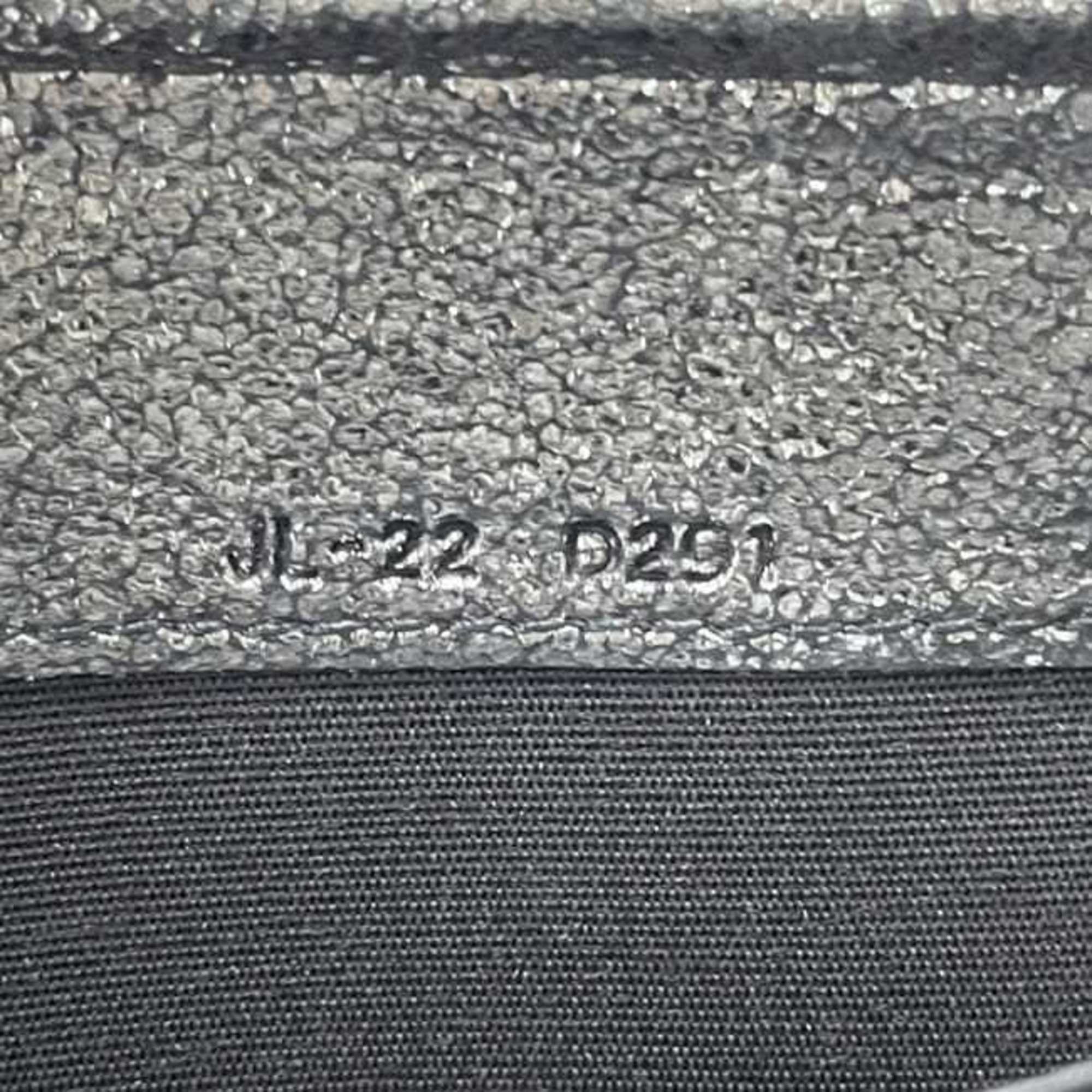 Salvatore Ferragamo Silver Metallic Leather Long Wallet (Bi-Fold) (Pre-Owned)