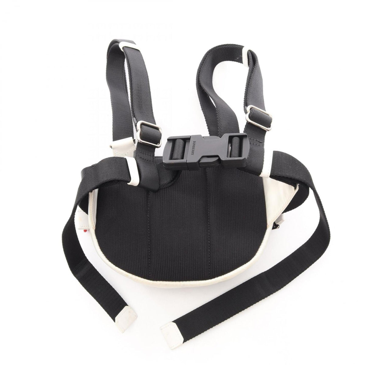 Burberry Black Red Color White Nylon Leather Fanny Pack Handbag (Pre-Owned)
