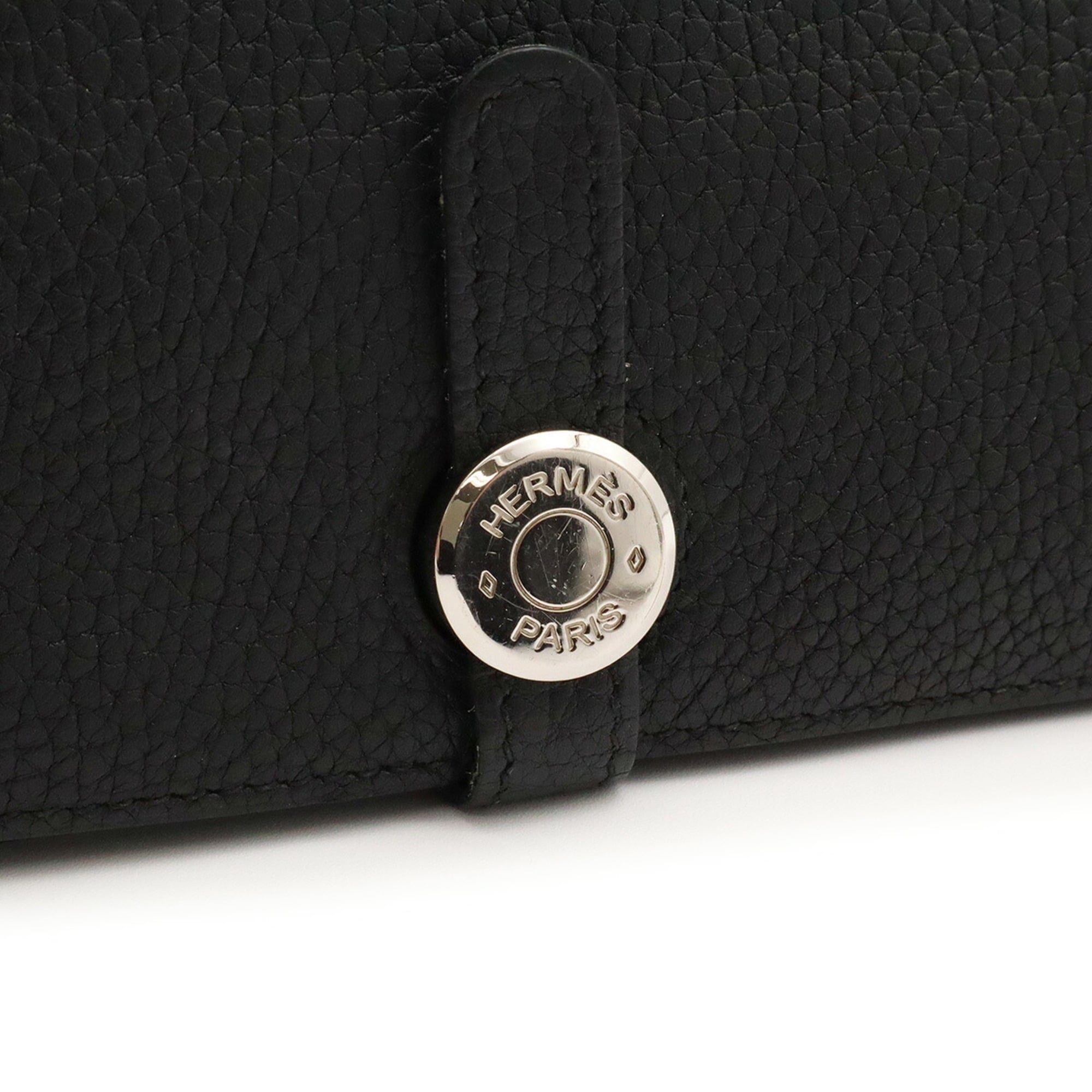 Hermes Black Togo Leather Long Wallet (Bi-Fold) (Pre-Owned)