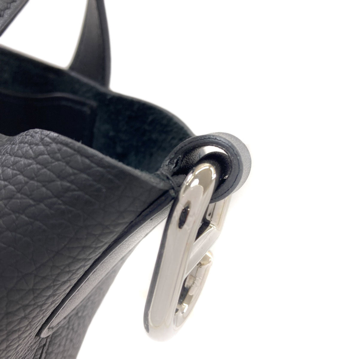 Hermes Black Taurillon Clemence Leather Handbag (Pre-Owned)