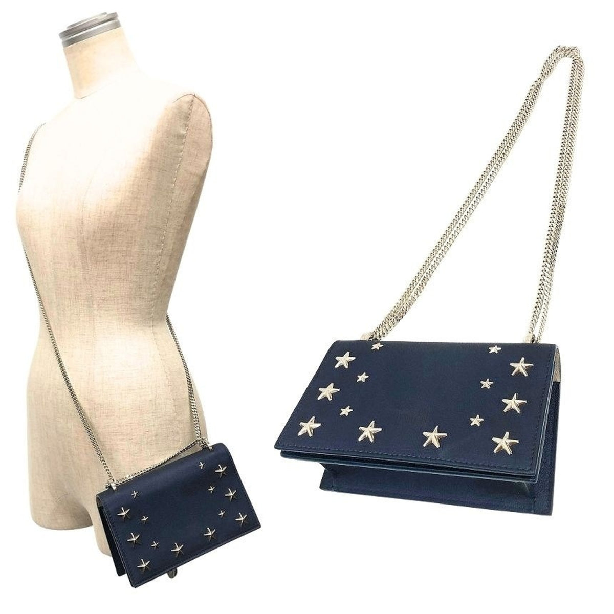 Jimmy Choo Navy Leather Shoulder Bag (Pre-Owned)