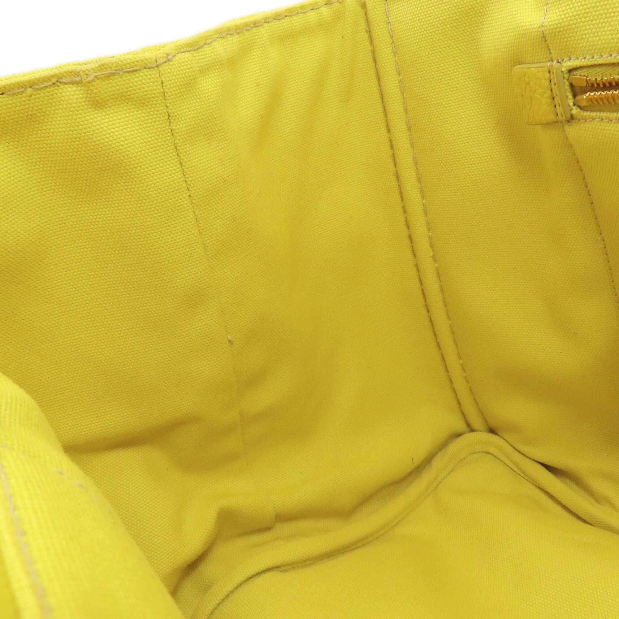 Prada Canapa Yellow Canvas Tote Bag (Pre-Owned)