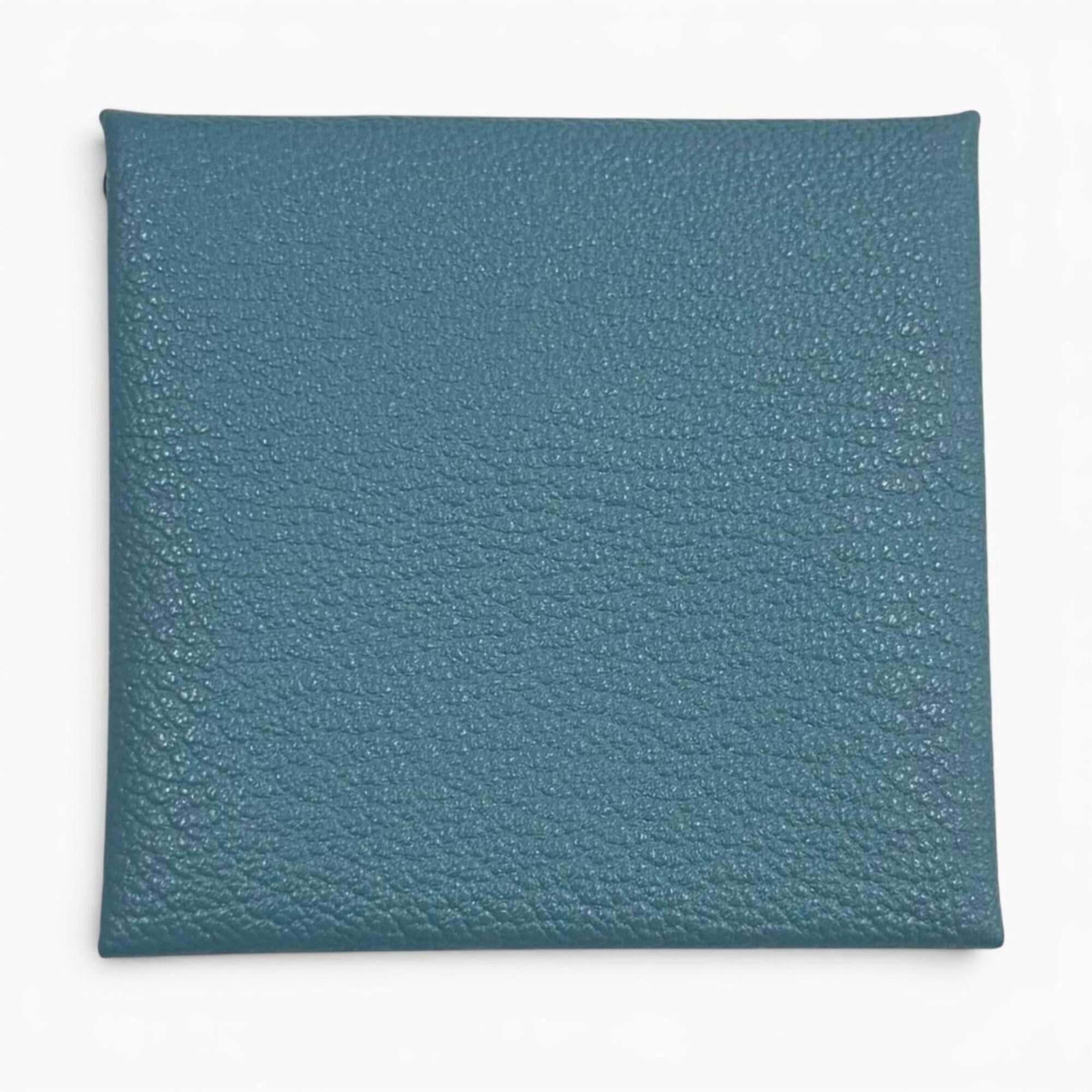 Hermes Blue Havane Chevre Leather Coin Purse/Coin Case (Pre-Owned)