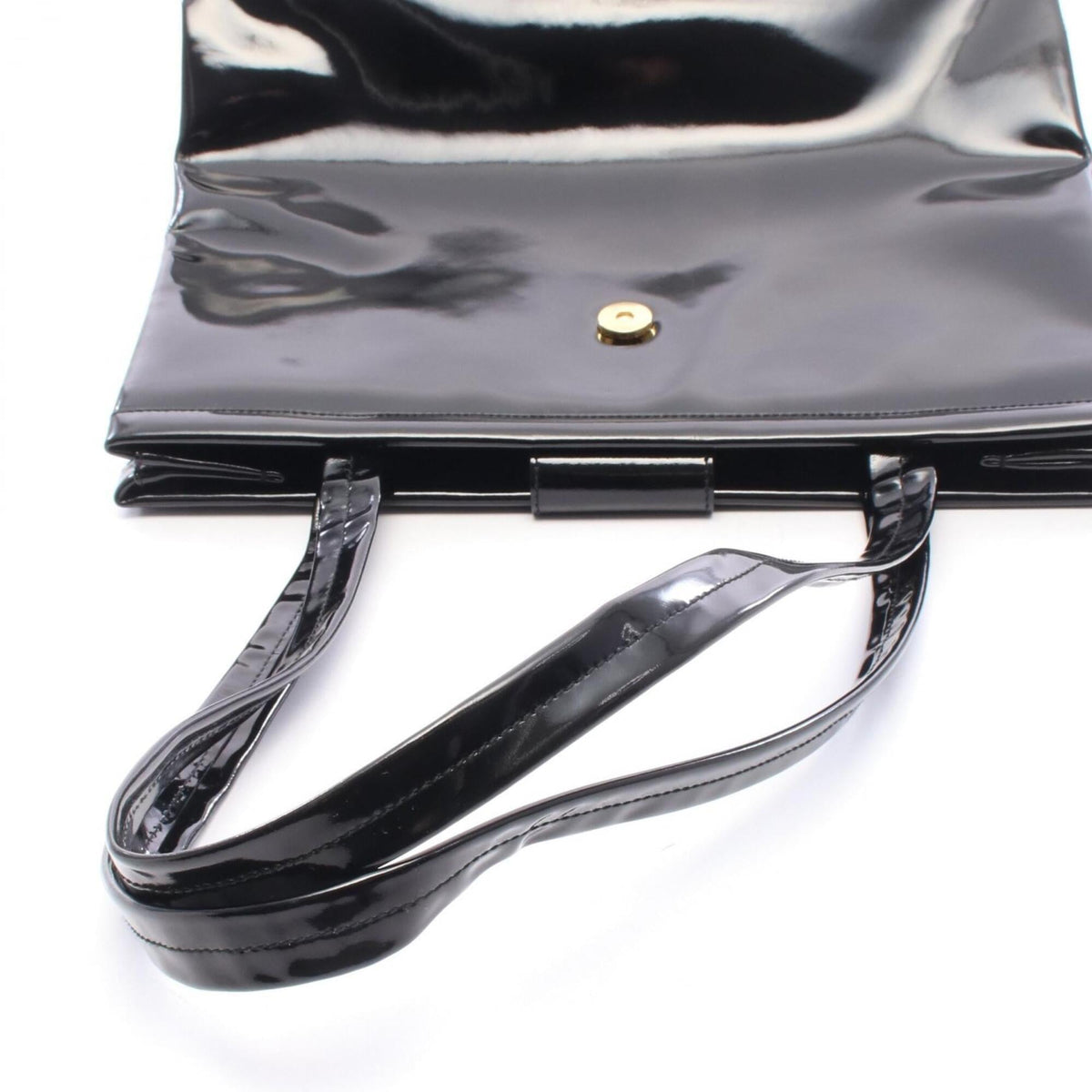 Salvatore Ferragamo Vara Black Patent Leather Shoulder Bag (Pre-Owned)